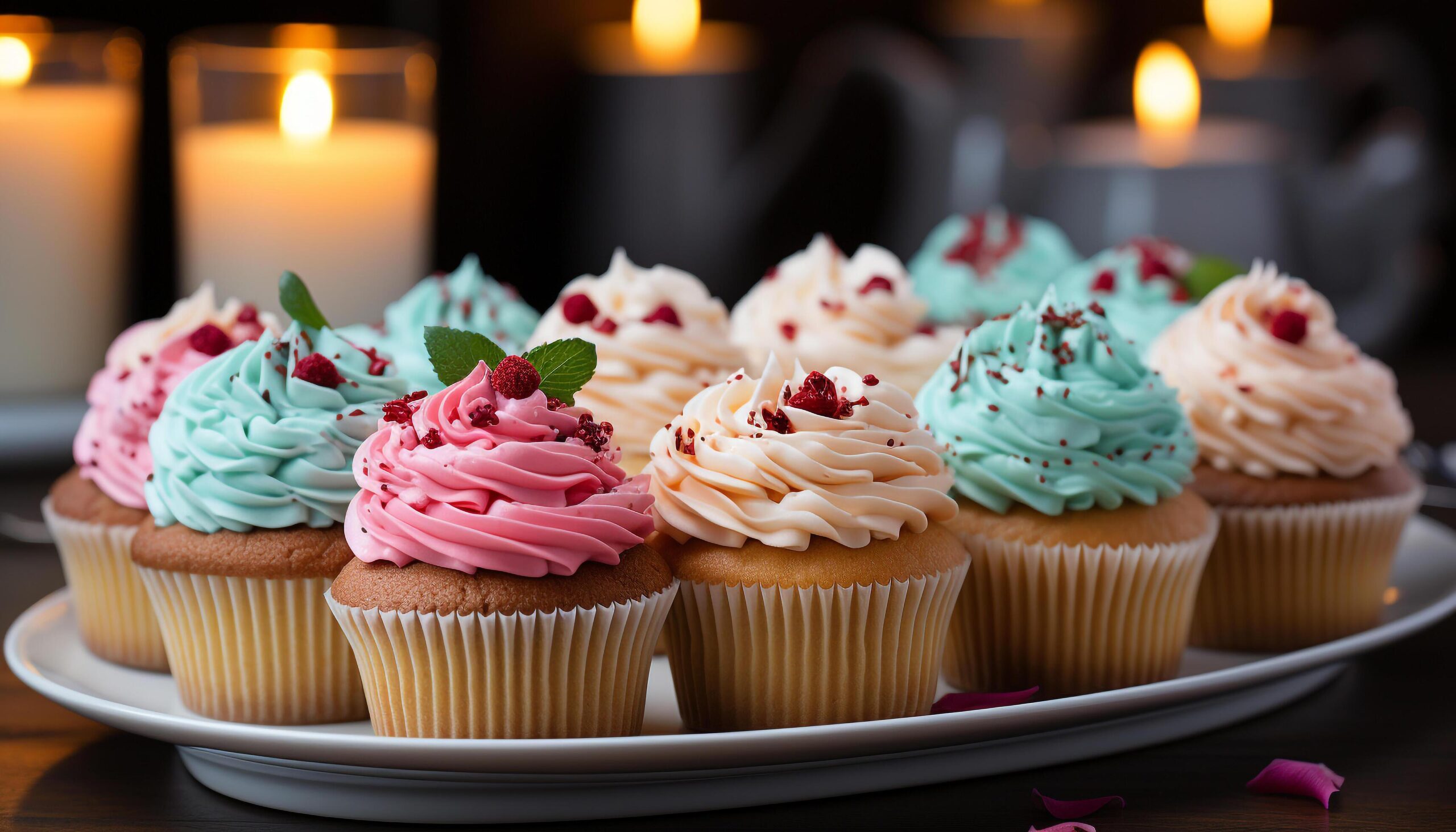 Ai-generated-homemade-cupcake-with-gourmet-chocolate-icing-birthday-celebration-decoration-generated-by-ai-free-photo