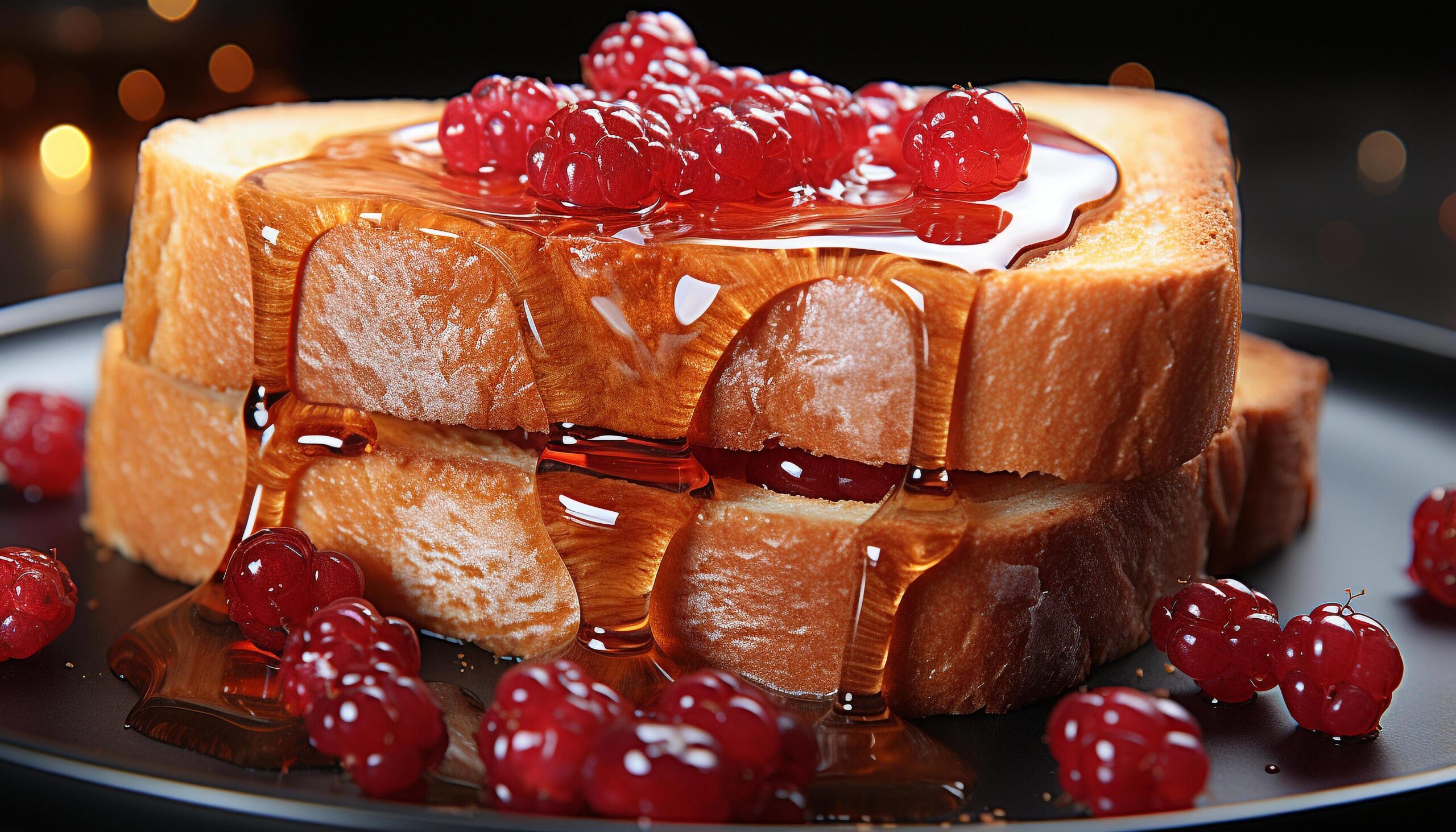 Ai-generated-homemade-gourmet-dessert-sweet-pie-chocolate-raspberry-fresh-fruit-generated-by-ai-free-photo