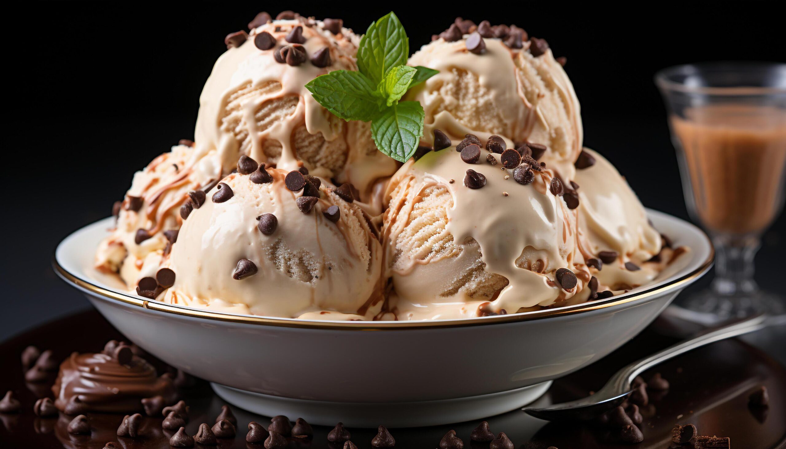 Ai-generated-homemade-ice-cream-sundae-with-chocolate-sauce-and-whipped-cream-generated-by-ai-free-photo