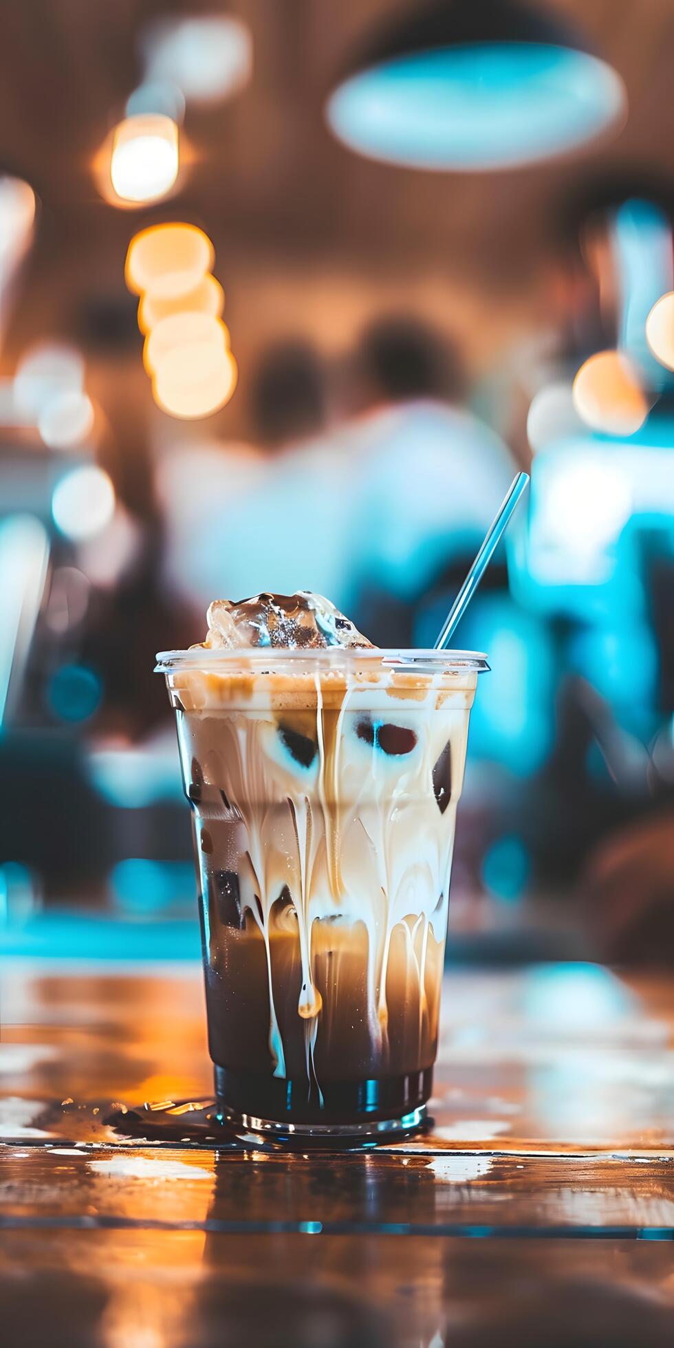 Ai-generated-iced-coffee-with-intricate-latte-art-free-photo