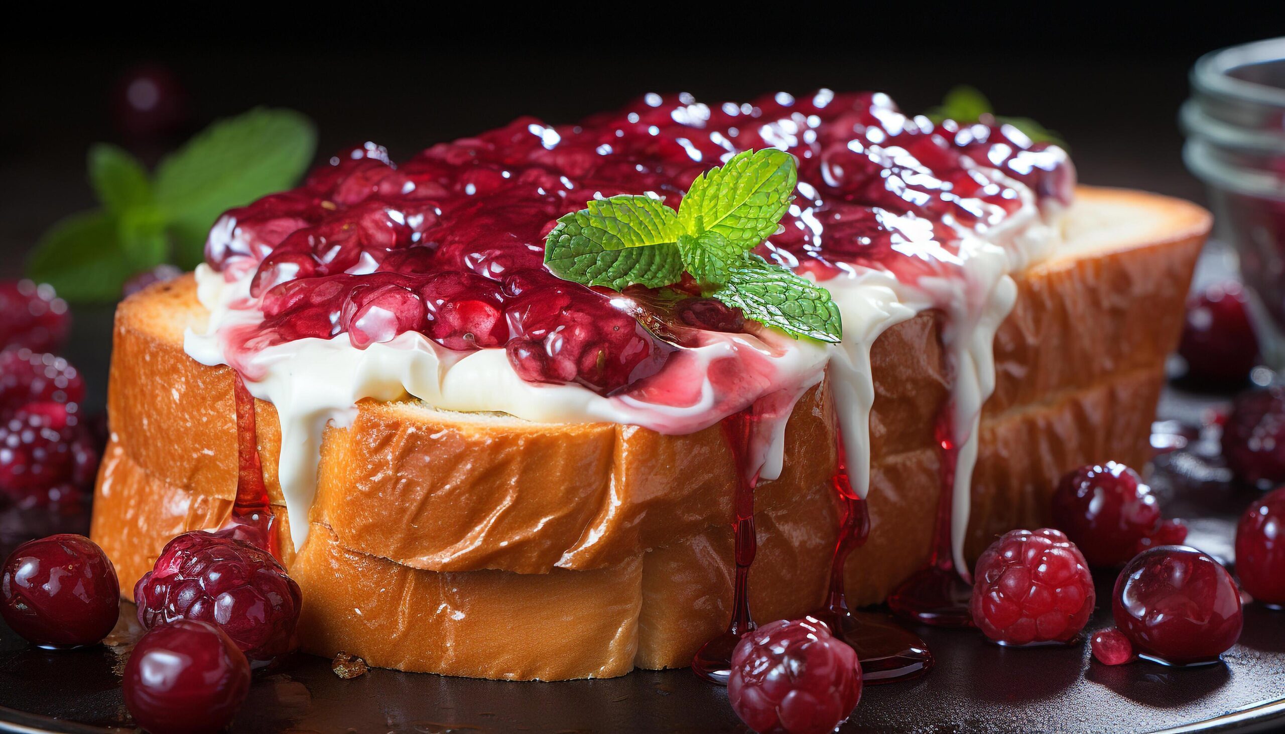 Ai-generated-indulgent-homemade-dessert-chocolate-cheesecake-with-fresh-berries-and-mint-generated-by-ai-free-photo