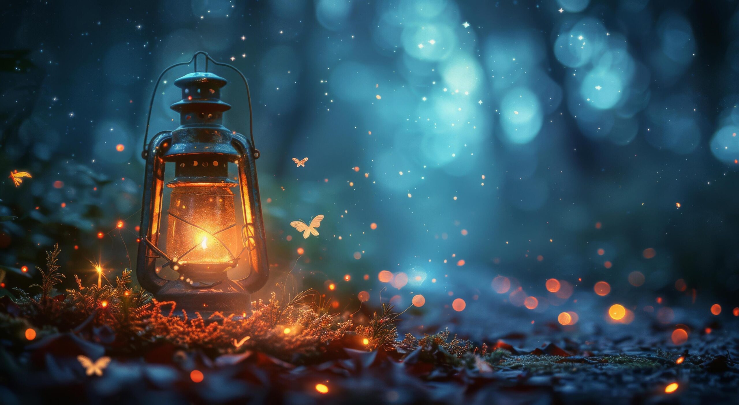 Ai-generated-lantern-atop-lush-green-field-free-photo