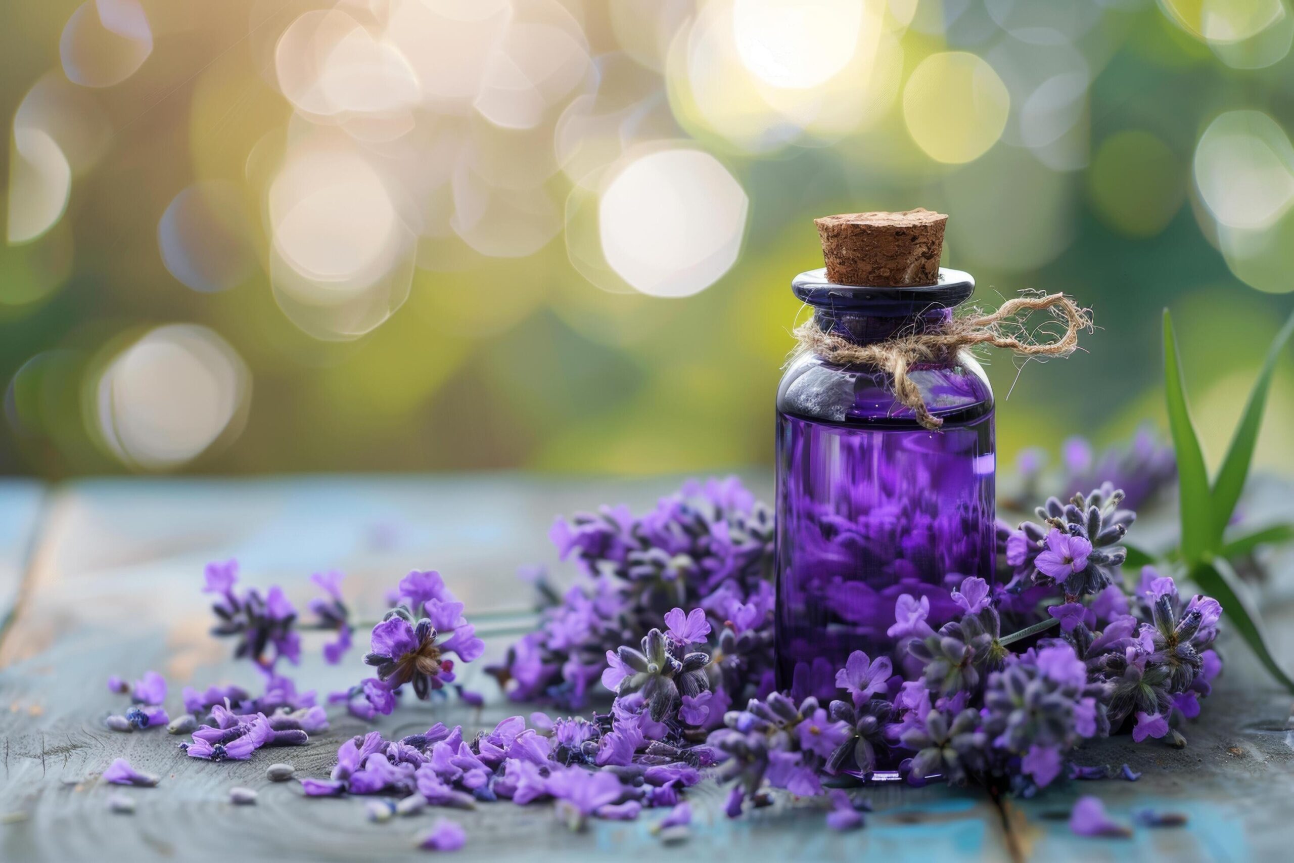 Ai-generated-lavender-oil-bottle-with-natural-backdrop-free-photo