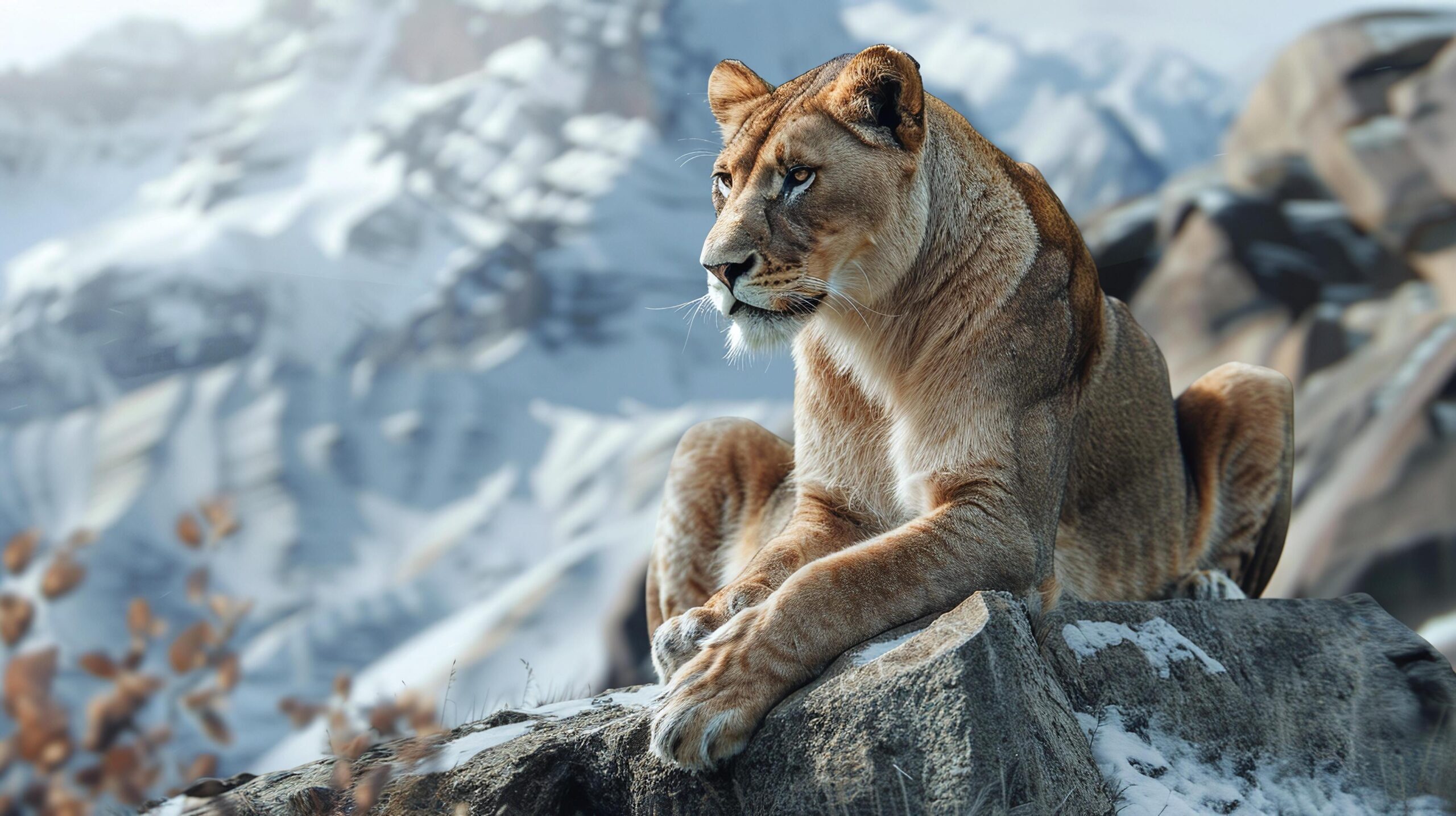 Ai-generated-lion-in-a-marvel-of-nature-creation-revealed-in-a-harmonious-union-with-wintery-surroundings-free-photo
