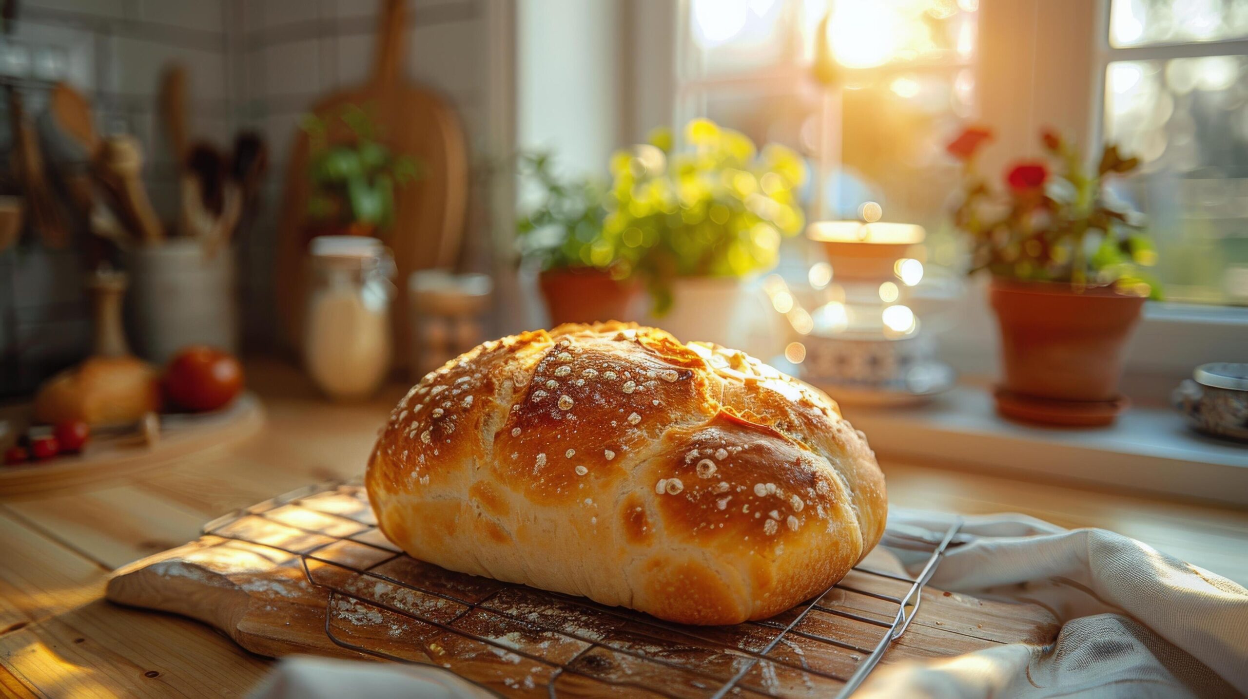 Ai-generated-loaf-of-bread-on-wooden-table-free-photo