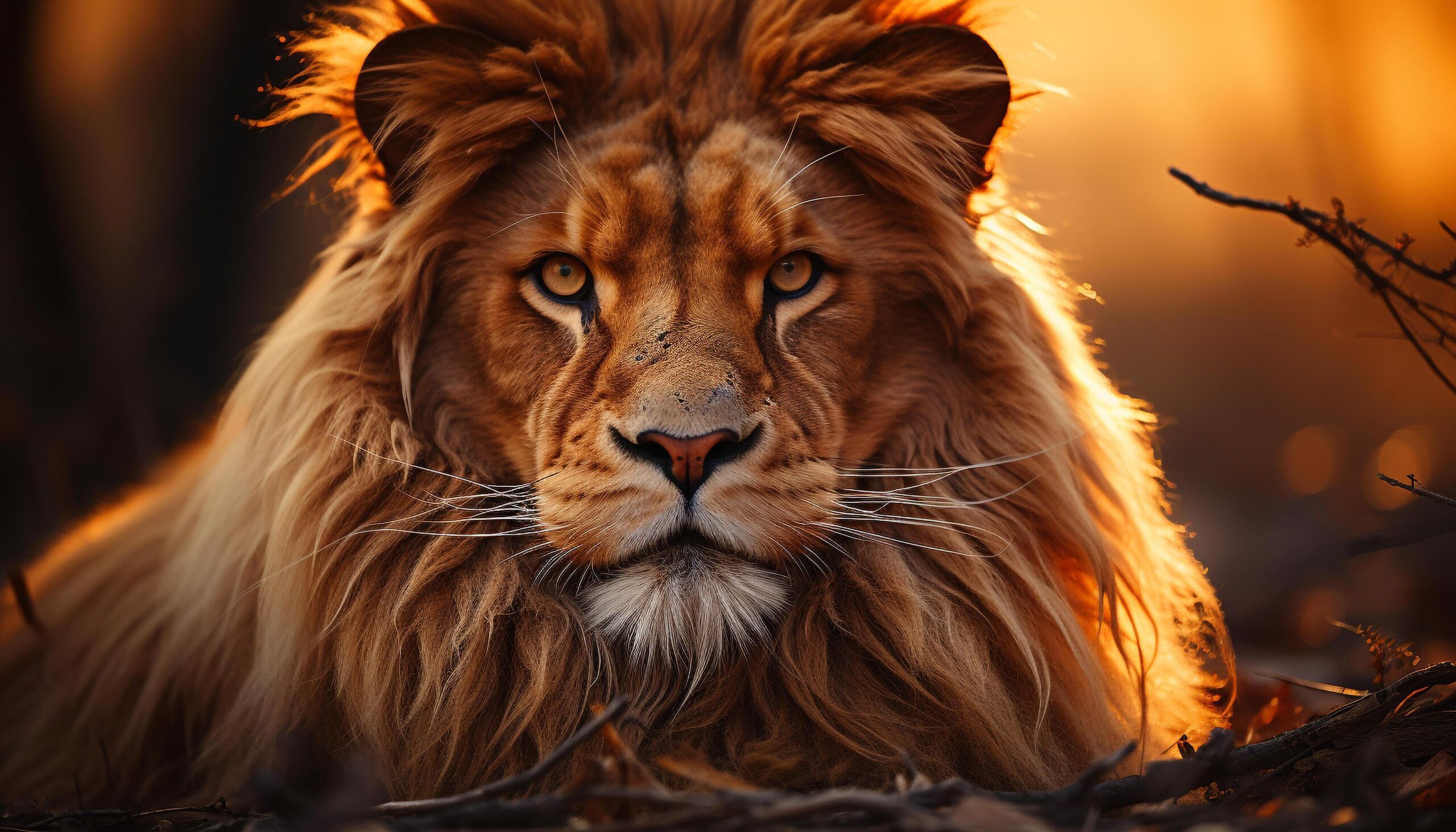 Ai-generated-majestic-lion-king-of-the-savannah-looking-at-camera-generated-by-ai-free-photo