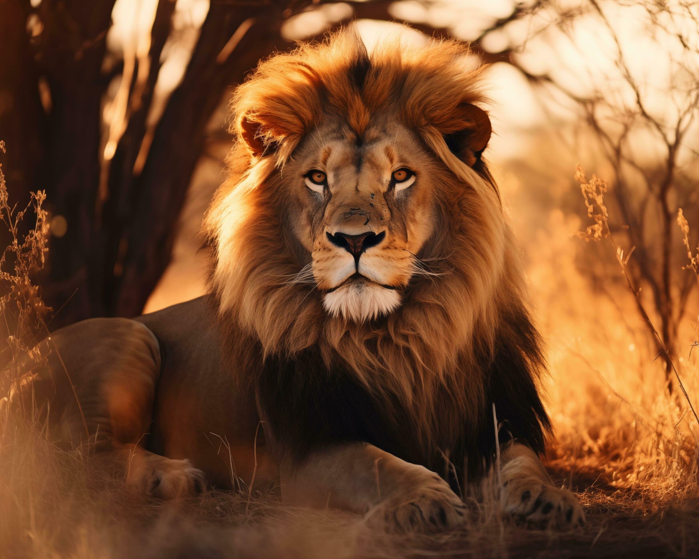 Ai-generated-majestic-wild-lion-in-its-natural-habitat-free-photo