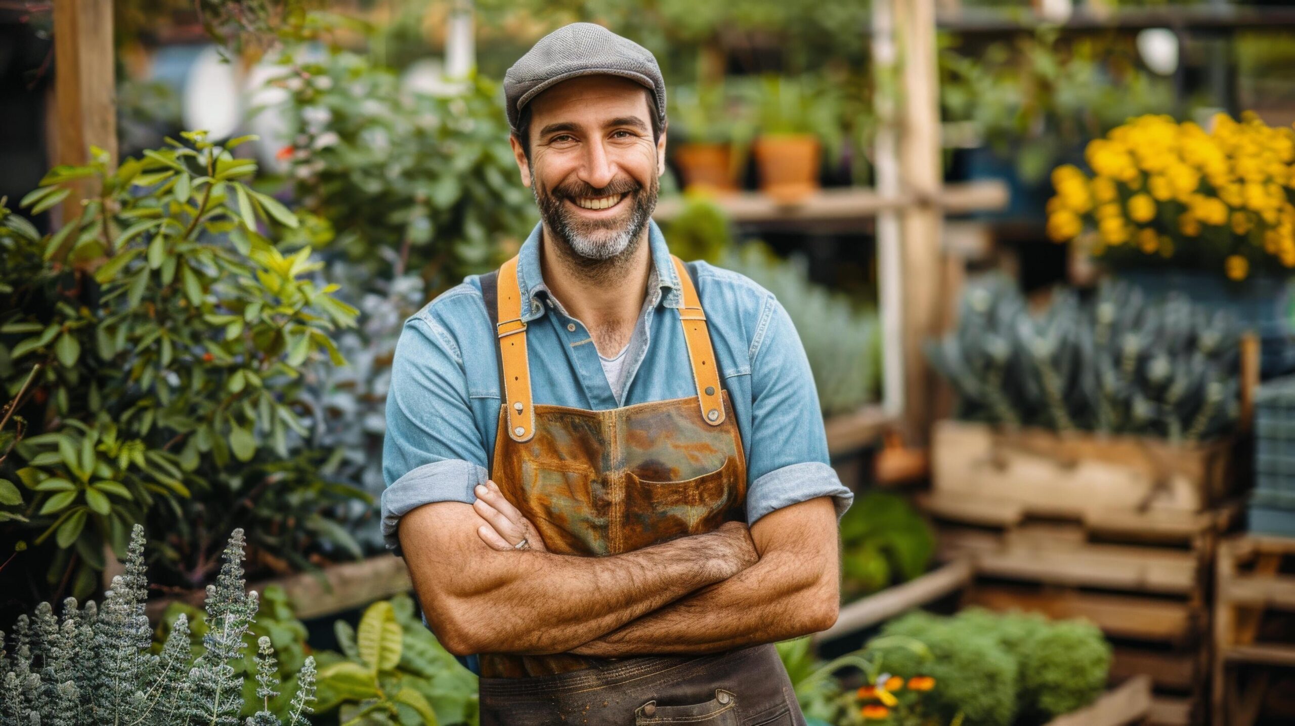 Ai-generated-man-wearing-hat-standing-in-garden-free-photo