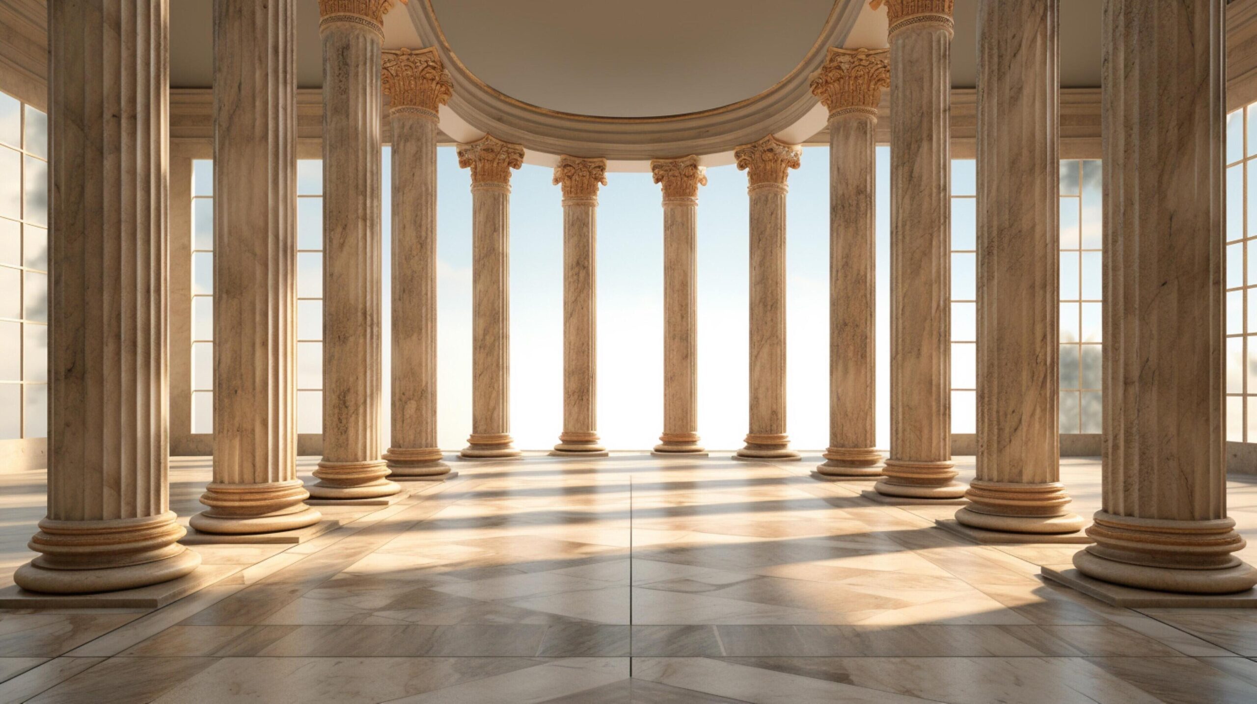 Ai-generated-marble-columns-background-free-photo