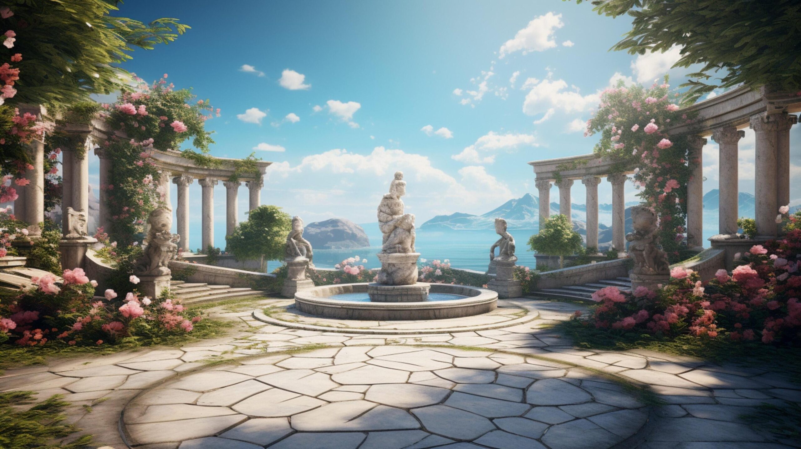 Ai-generated-marble-gardens-background-free-photo