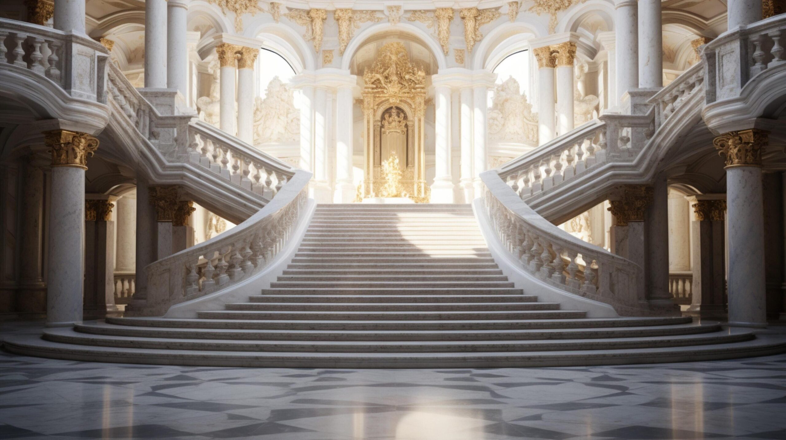 Ai-generated-marble-staircase-background-free-photo
