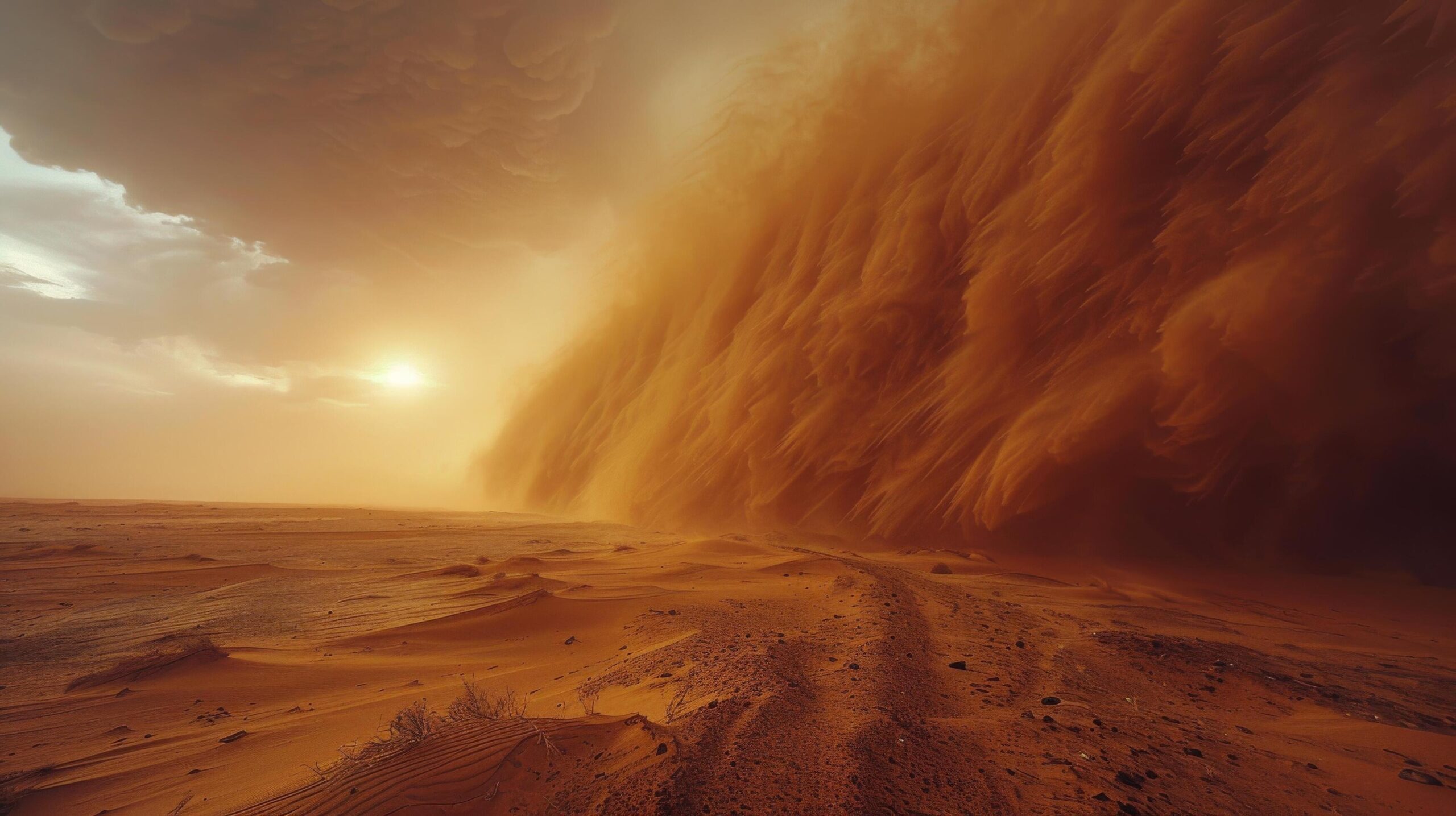 Ai-generated-massive-sand-wave-surging-in-desert-free-photo