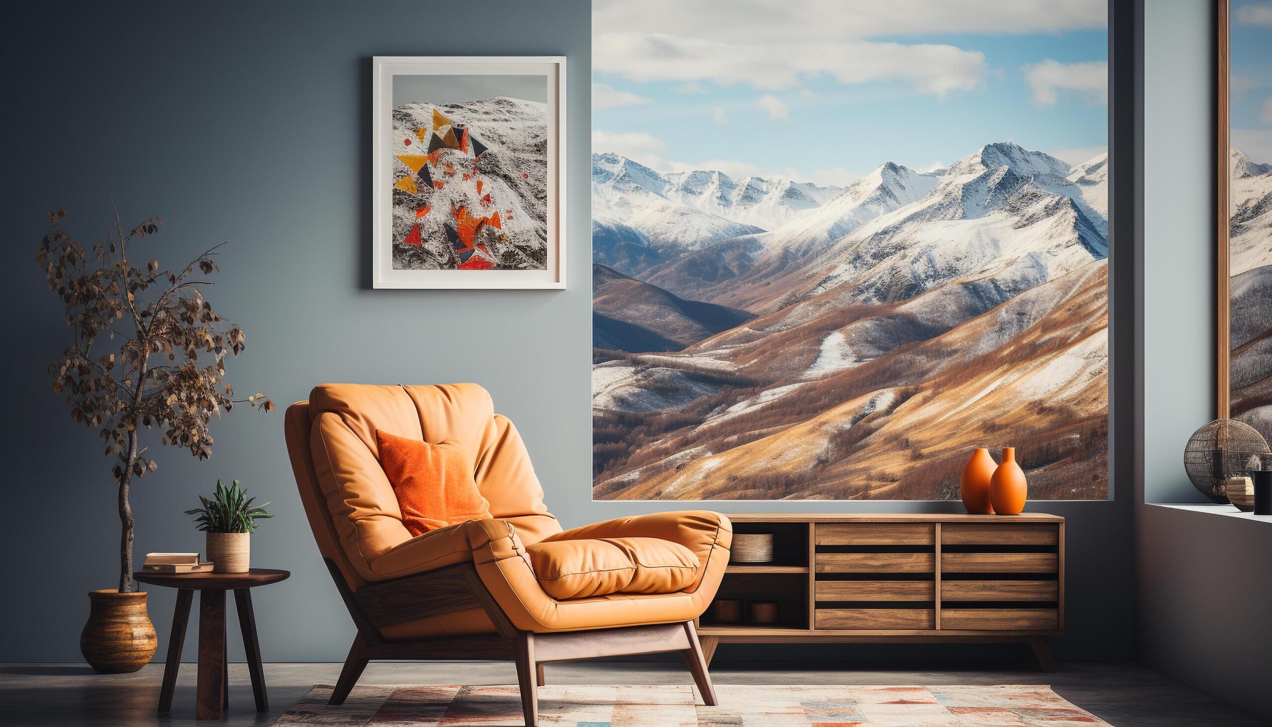 Ai-generated-modern-apartment-with-cozy-comfortable-furniture-surrounded-by-nature-generated-by-ai-free-photo