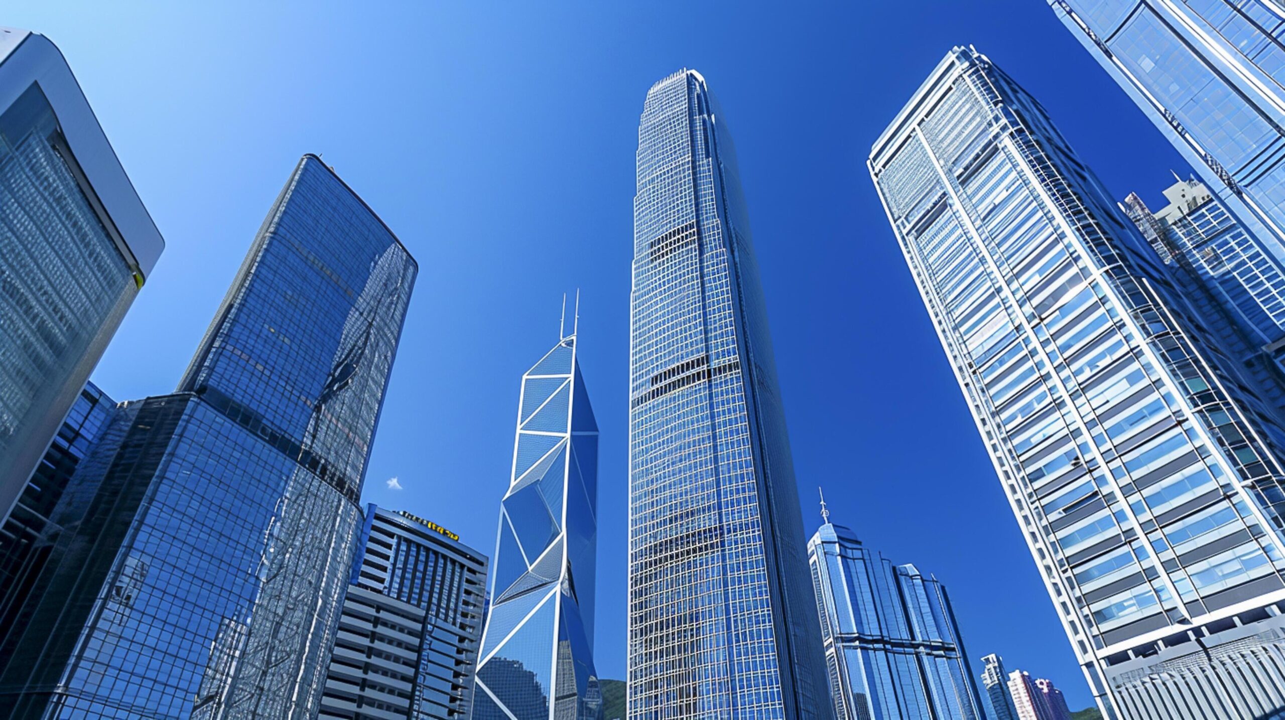 Ai-generated-modern-cityscape-features-a-tall-skyscraper-under-a-clear-blue-sky-ai-generated-free-photo