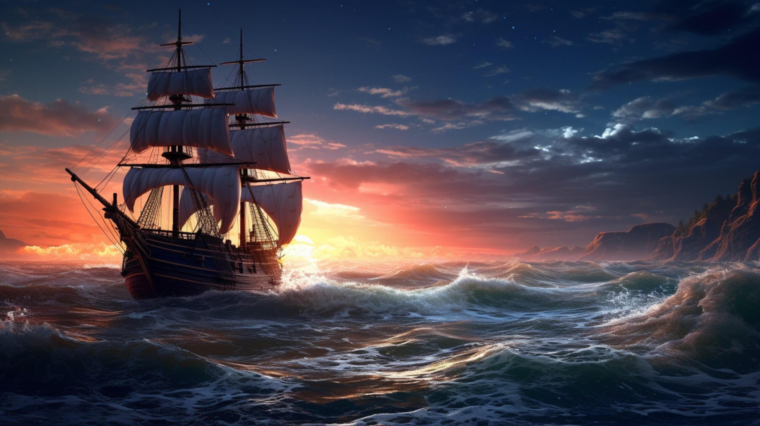 Ai-generated-nautical-high-quality-background-free-photo