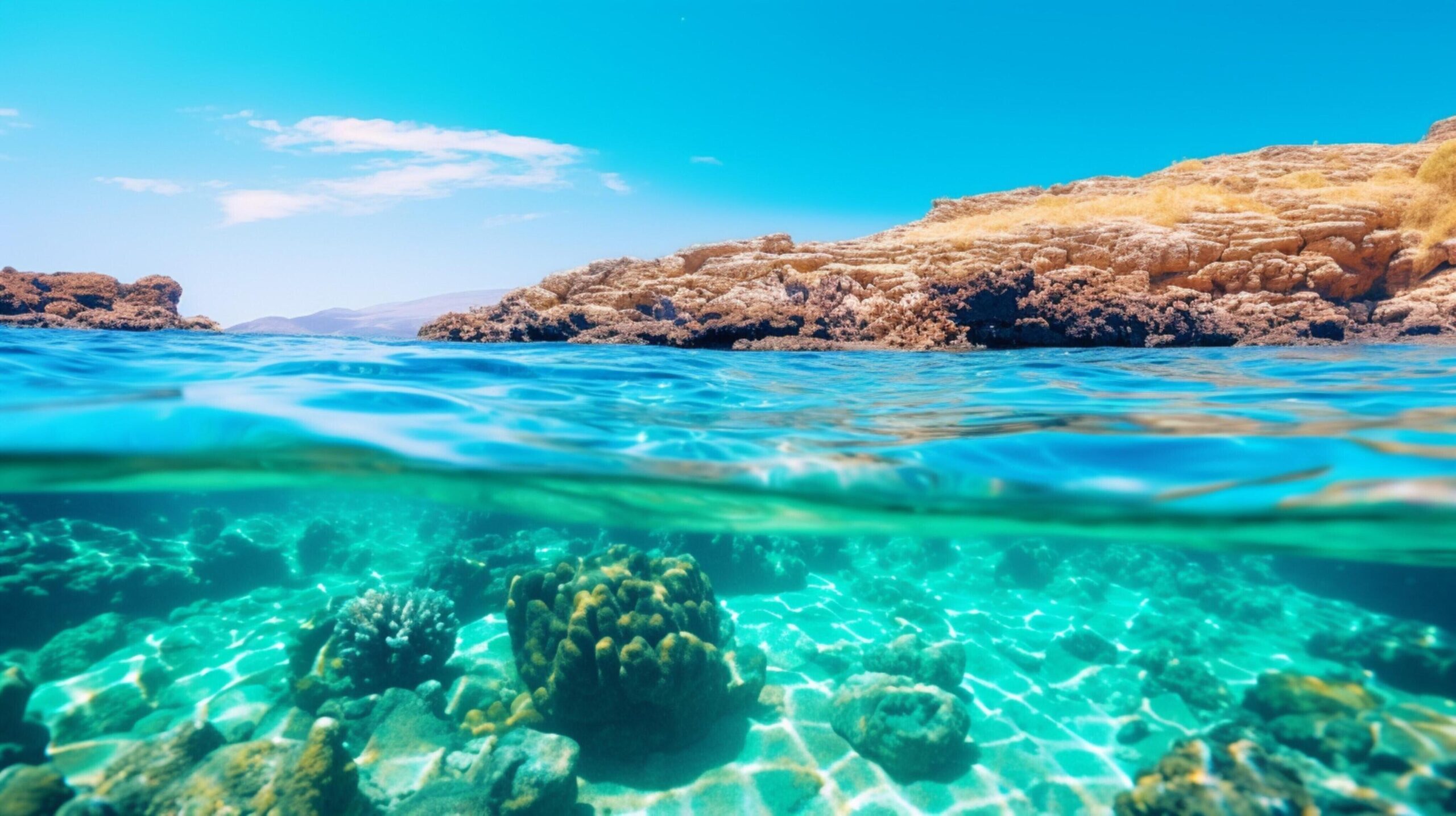 Ai-generated-ocean-snorkeling-adventure-background-free-photo