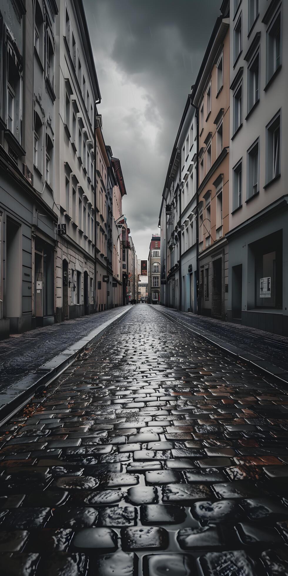 Ai-generated-old-european-cobblestone-street-and-historic-buildings-free-photo