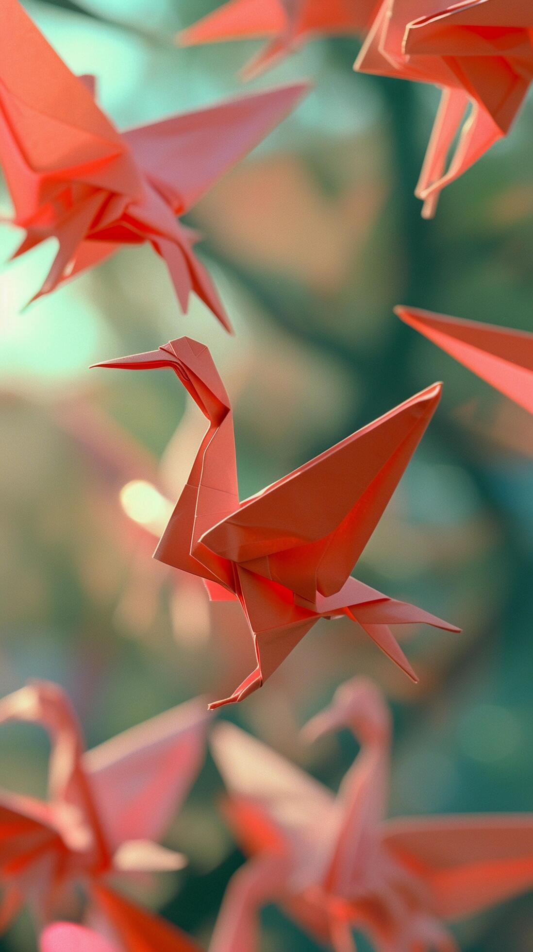 Ai-generated-origami-menagerie-background-image-generative-ai-free-photo