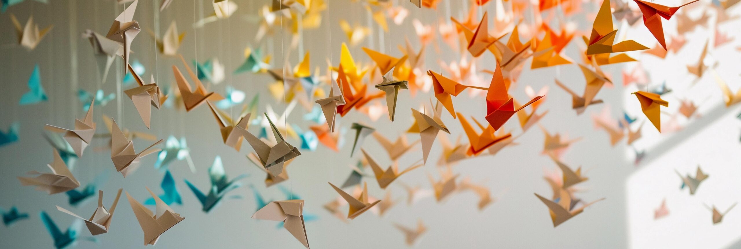 Ai-generated-origami-mobile-mobile-composed-of-delicate-origami-creations-background-image-generative-ai-free-photo