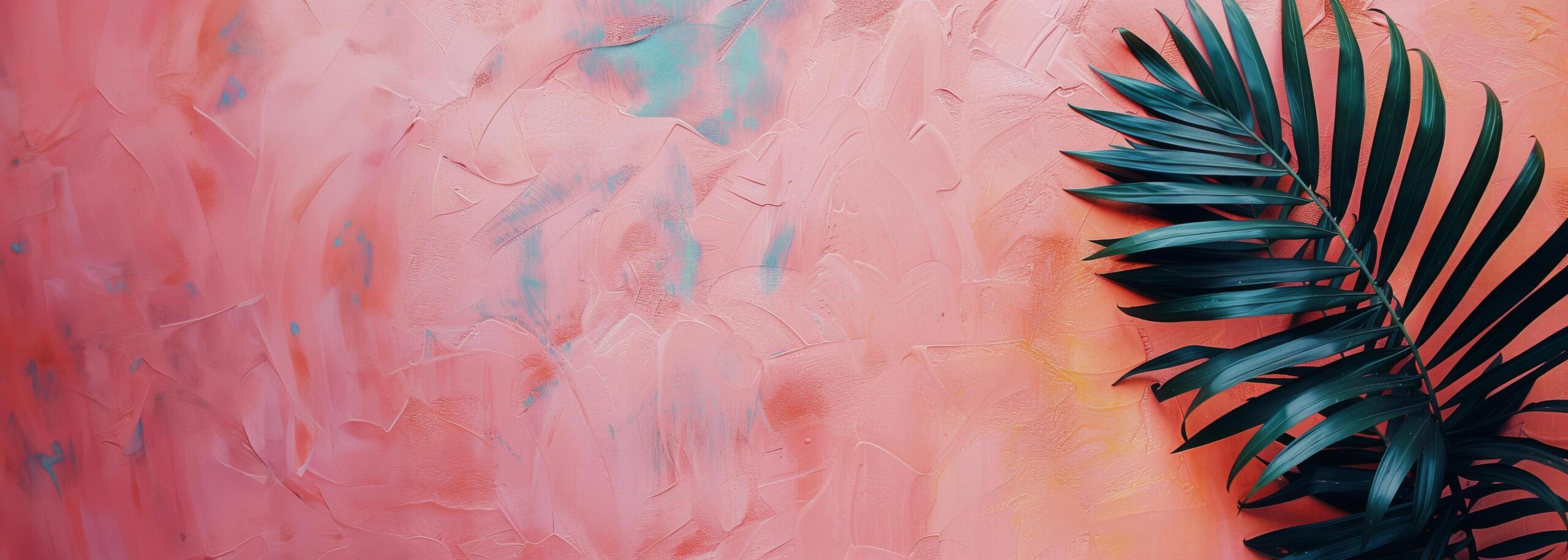 Ai-generated-palm-leaf-painting-on-pink-background-free-photo