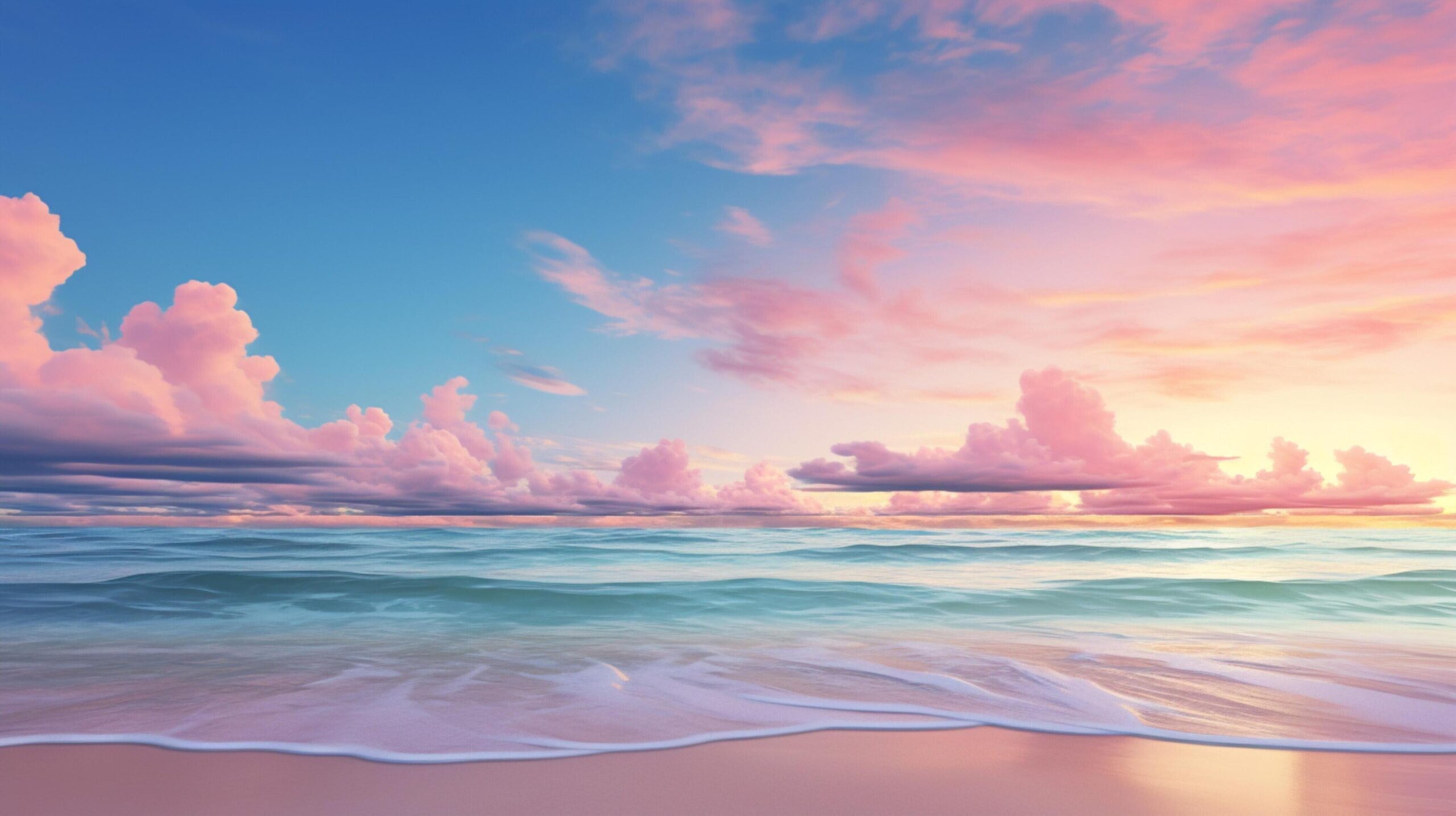 Ai-generated-pastel-seascape-background-free-photo