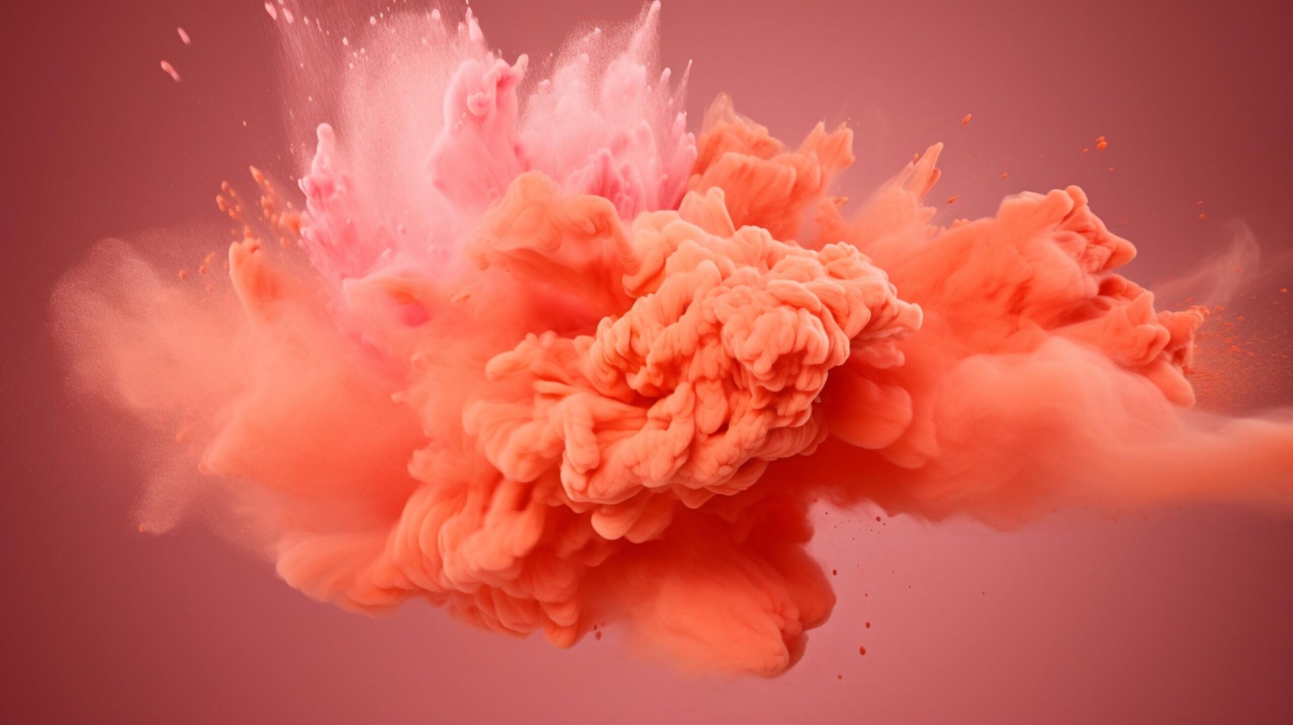 Ai-generated-peach-color-powder-splash-background-free-photo