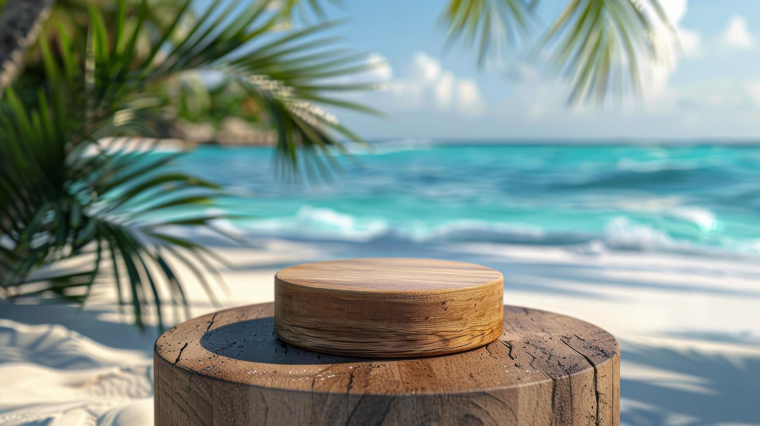 Ai-generated-piece-of-wood-on-sandy-beach-free-photo