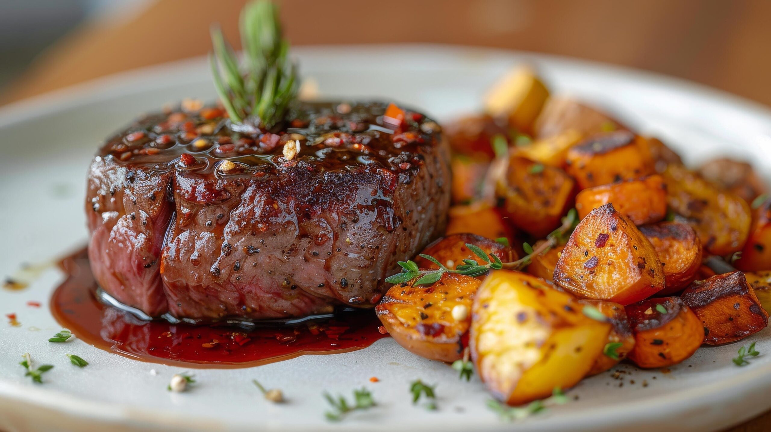 Ai-generated-plate-of-food-with-meat-and-potatoes-free-photo