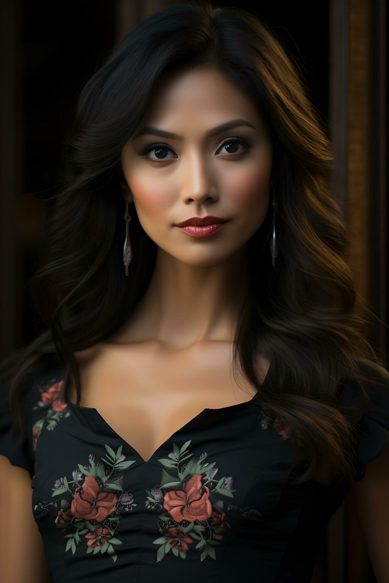 Ai-generated-portrait-of-a-beautiful-woman-in-a-stylish-trendy-fashion-bodycon-dress-free-photo