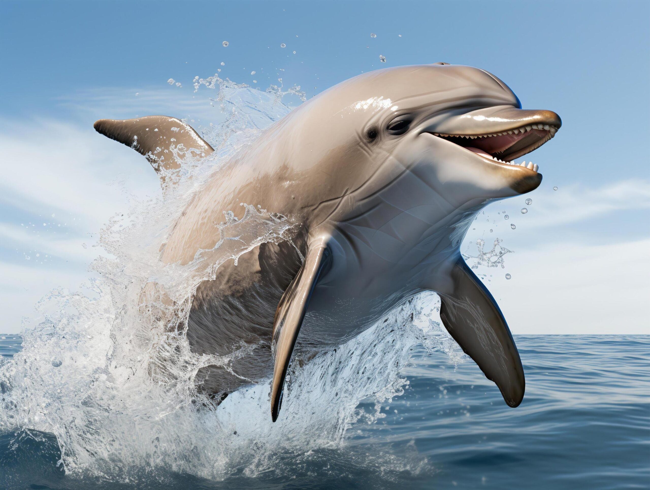 Ai-generated-portrait-of-dolphin-illustration-generative-ai-free-photo