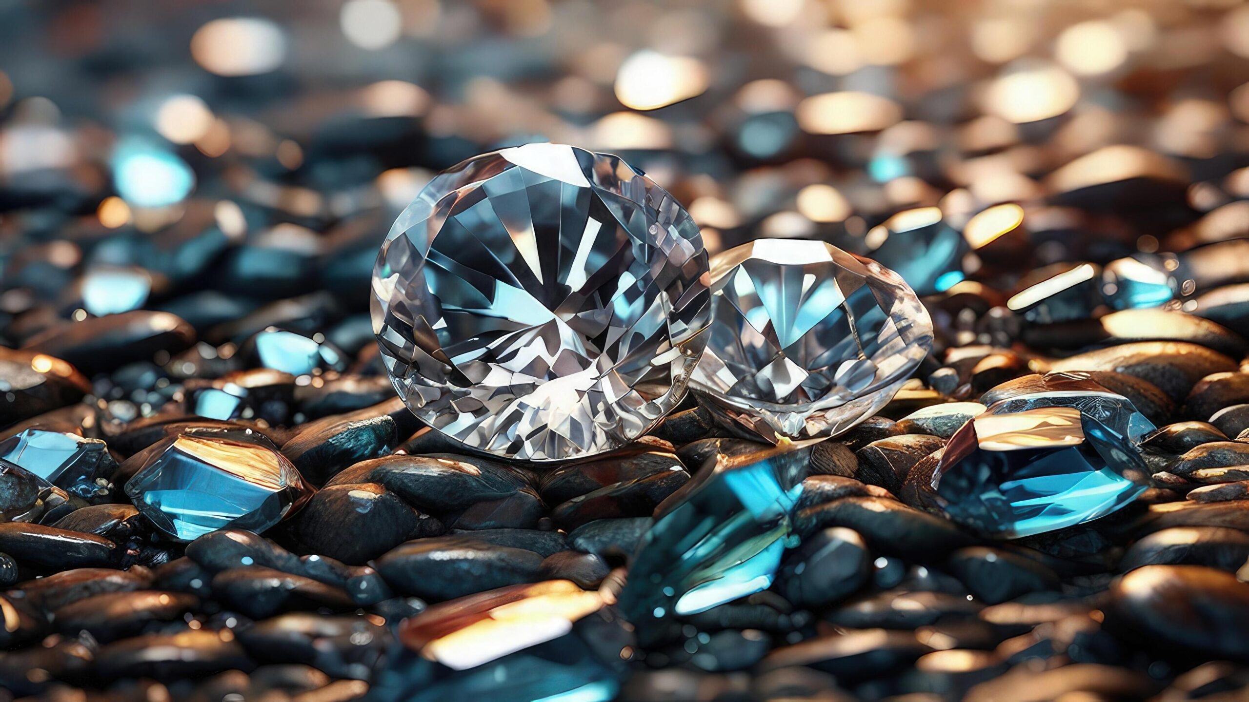 Ai-generated-radiant-close-up-view-of-glittering-diamonds-free-photo
