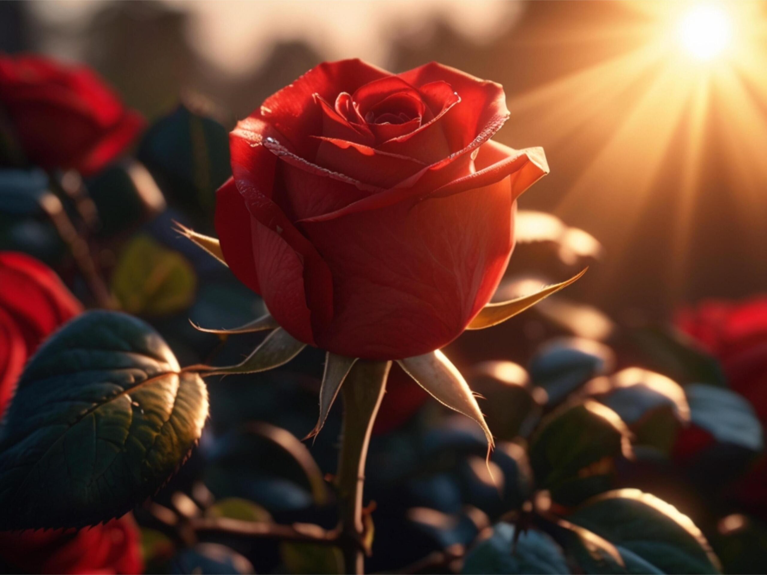 Ai-generated-red-rose-wallpaper-free-photo