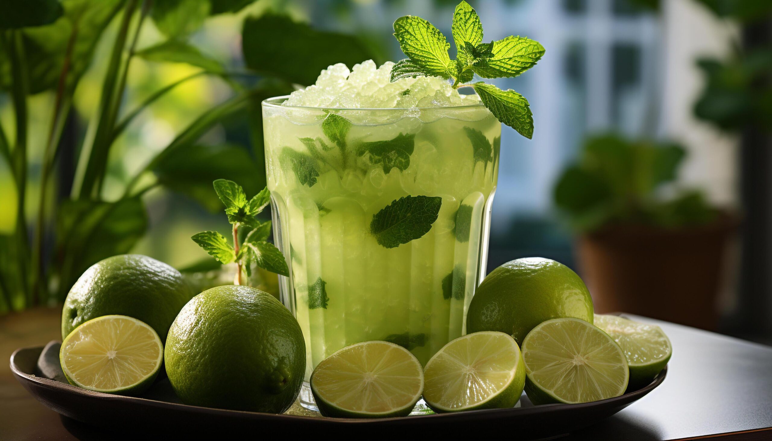 Ai-generated-refreshing-summer-mojito-cocktail-with-lime-mint-and-ice-generated-by-ai-free-photo