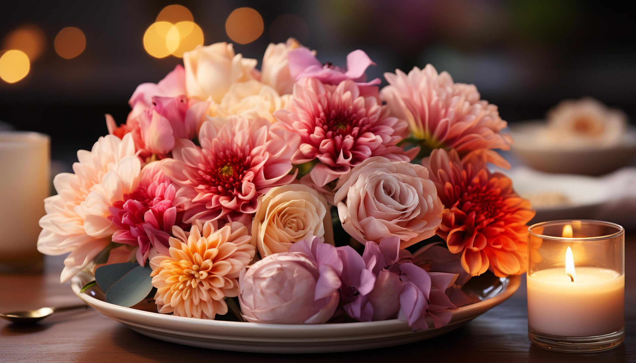 Ai-generated-romance-blooms-in-a-luxurious-bouquet-of-pink-flowers-generated-by-ai-free-photo