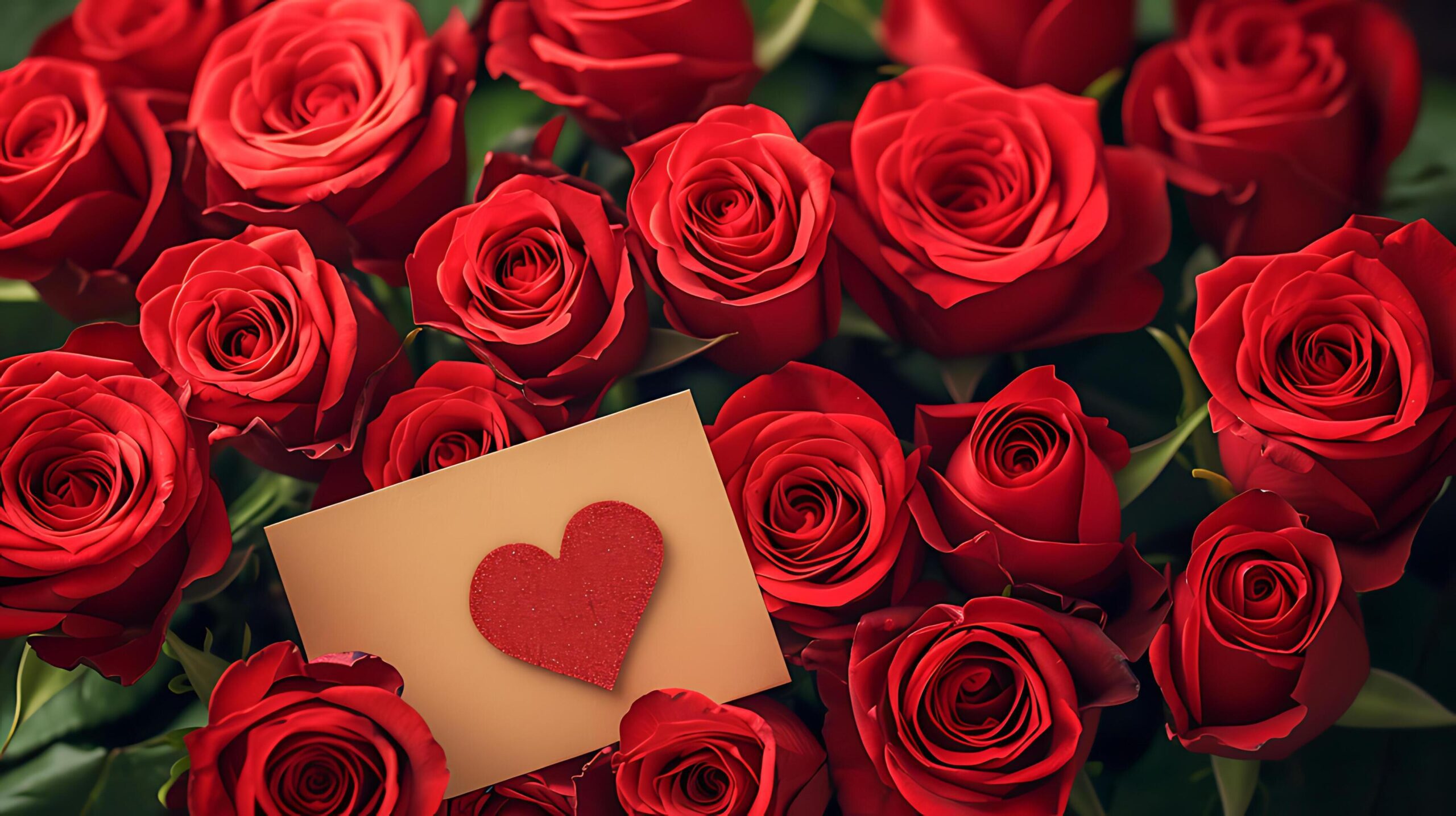 Ai-generated-romantic-red-roses-with-heart-shaped-card-for-valentine-s-day-free-photo