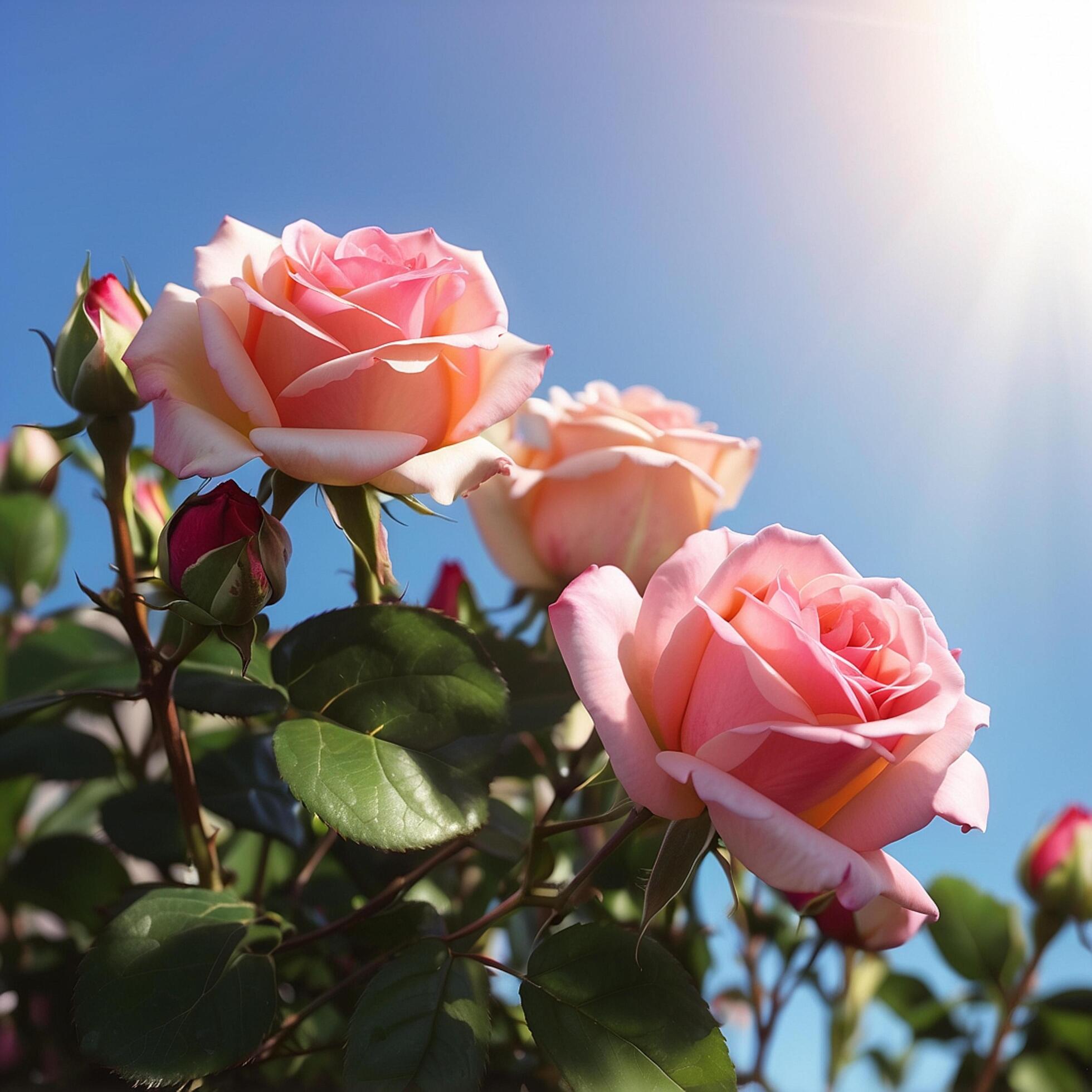 Ai-generated-rose-bud-in-snnset-free-photo