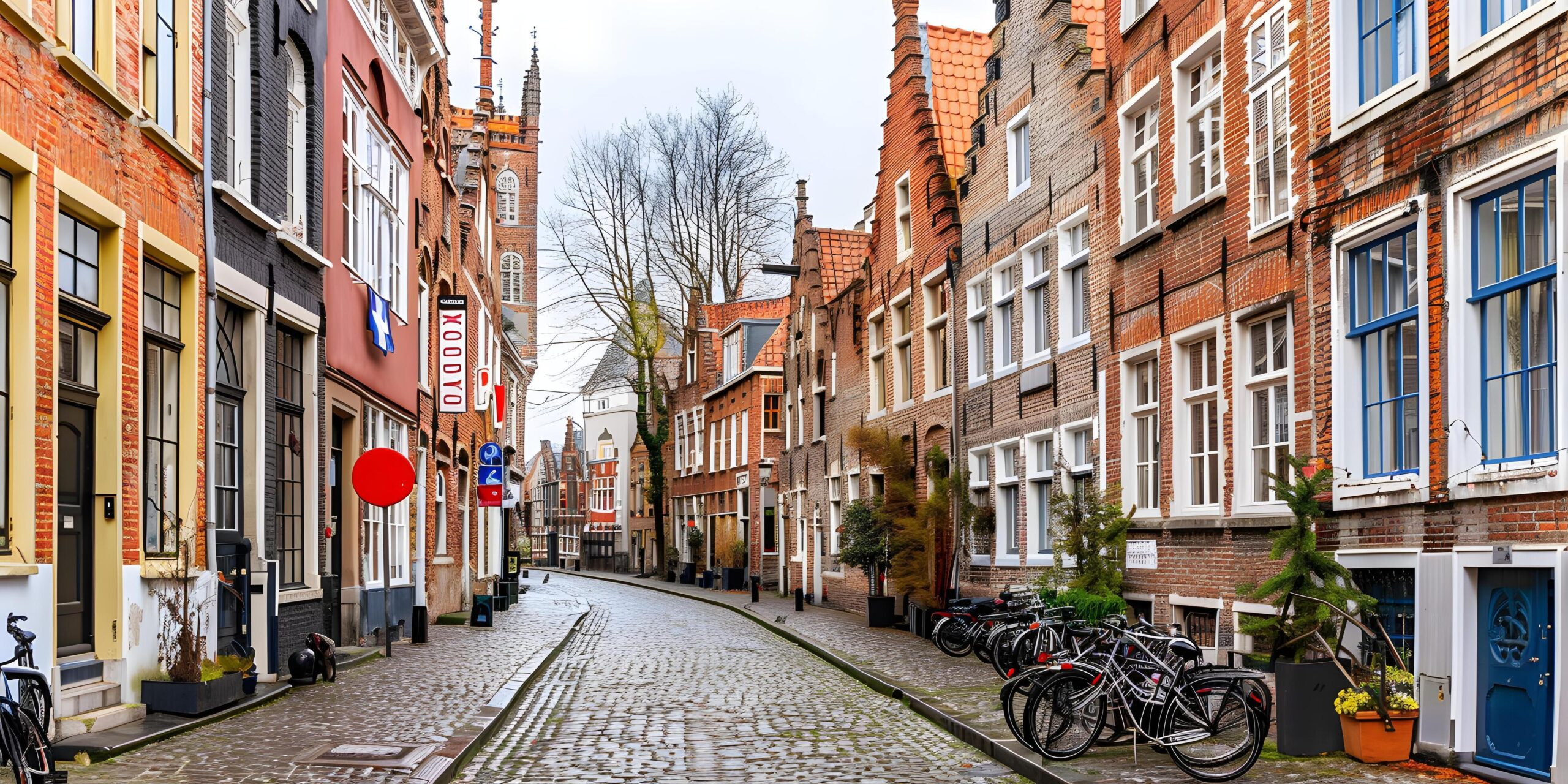 Ai-generated-rustic-european-streetscape-free-photo