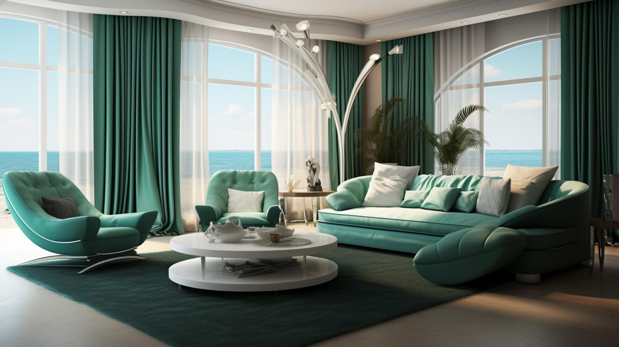 Ai-generated-sea-green-living-room-design-free-photo