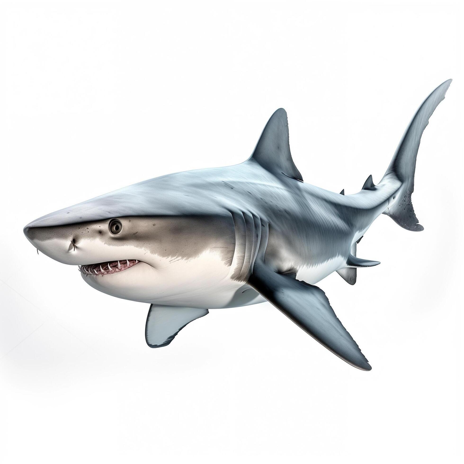 Ai-generated-shark-isolated-on-white-background-generative-ai-free-photo