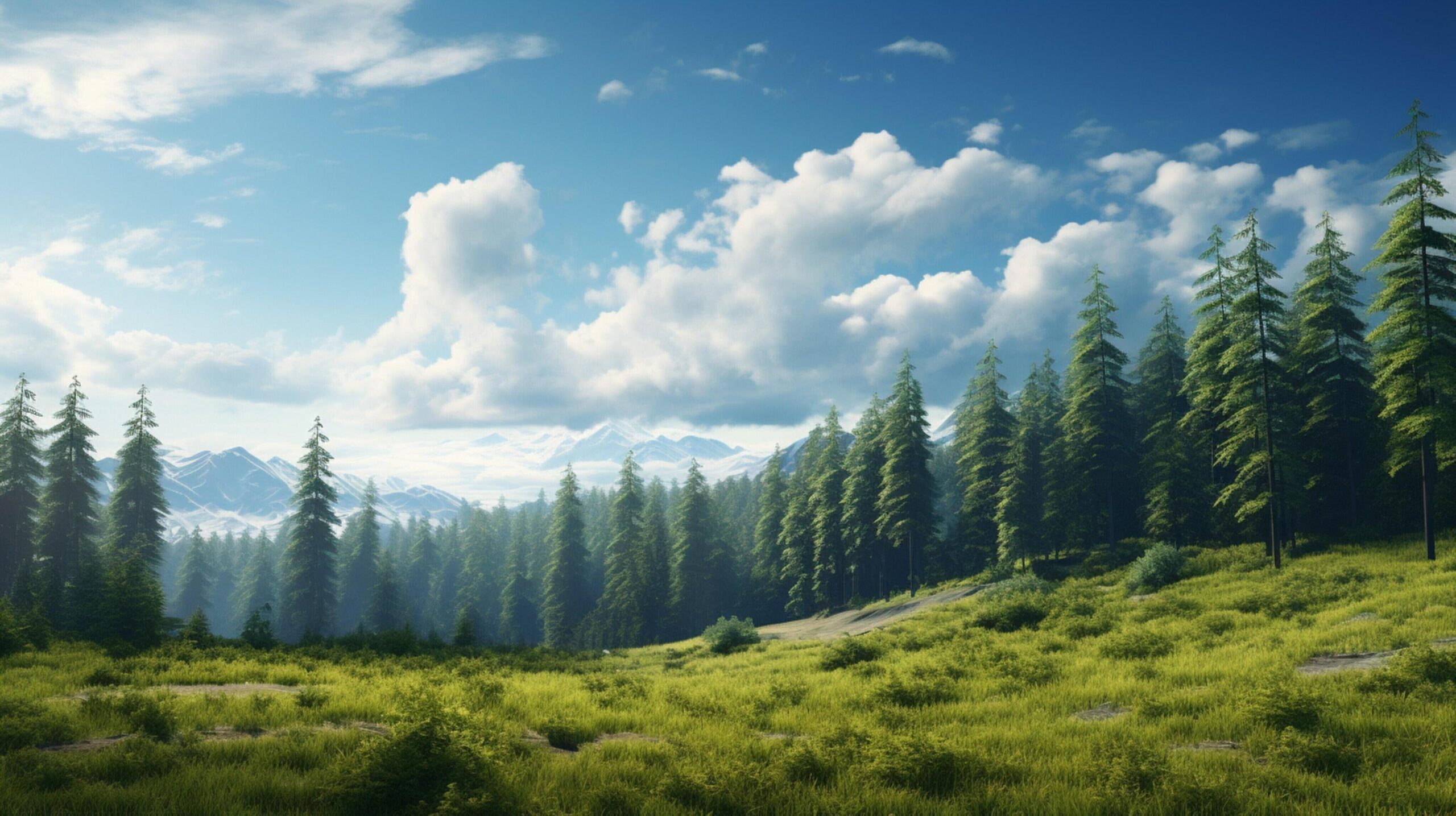 Ai-generated-sky-with-forest-background-free-photo