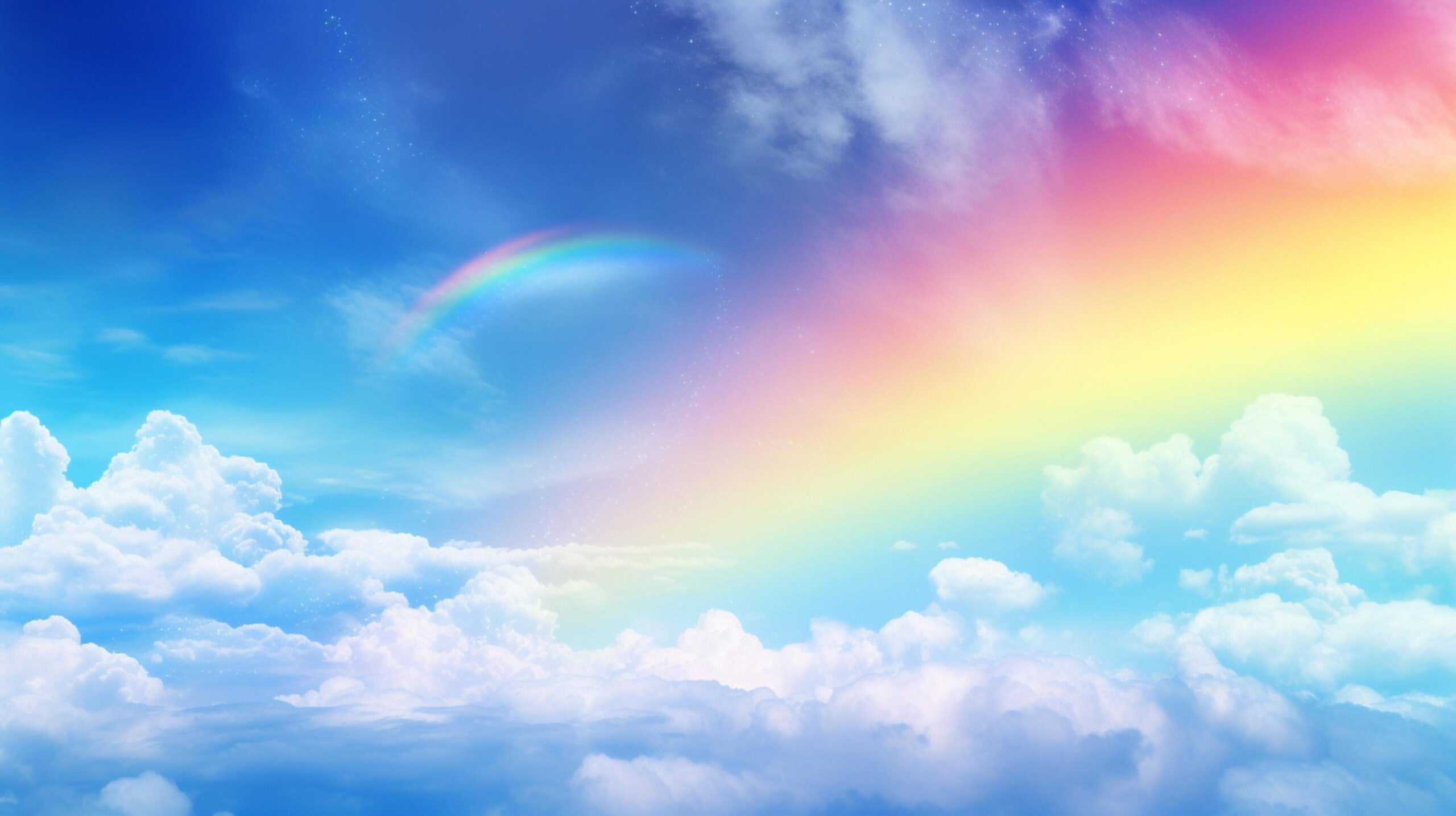 Ai-generated-sky-with-rainbow-background-free-photo