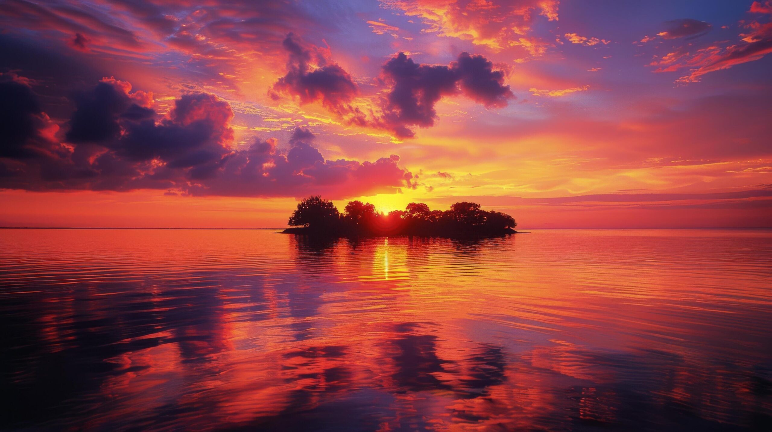 Ai-generated-small-island-in-middle-of-water-free-photo