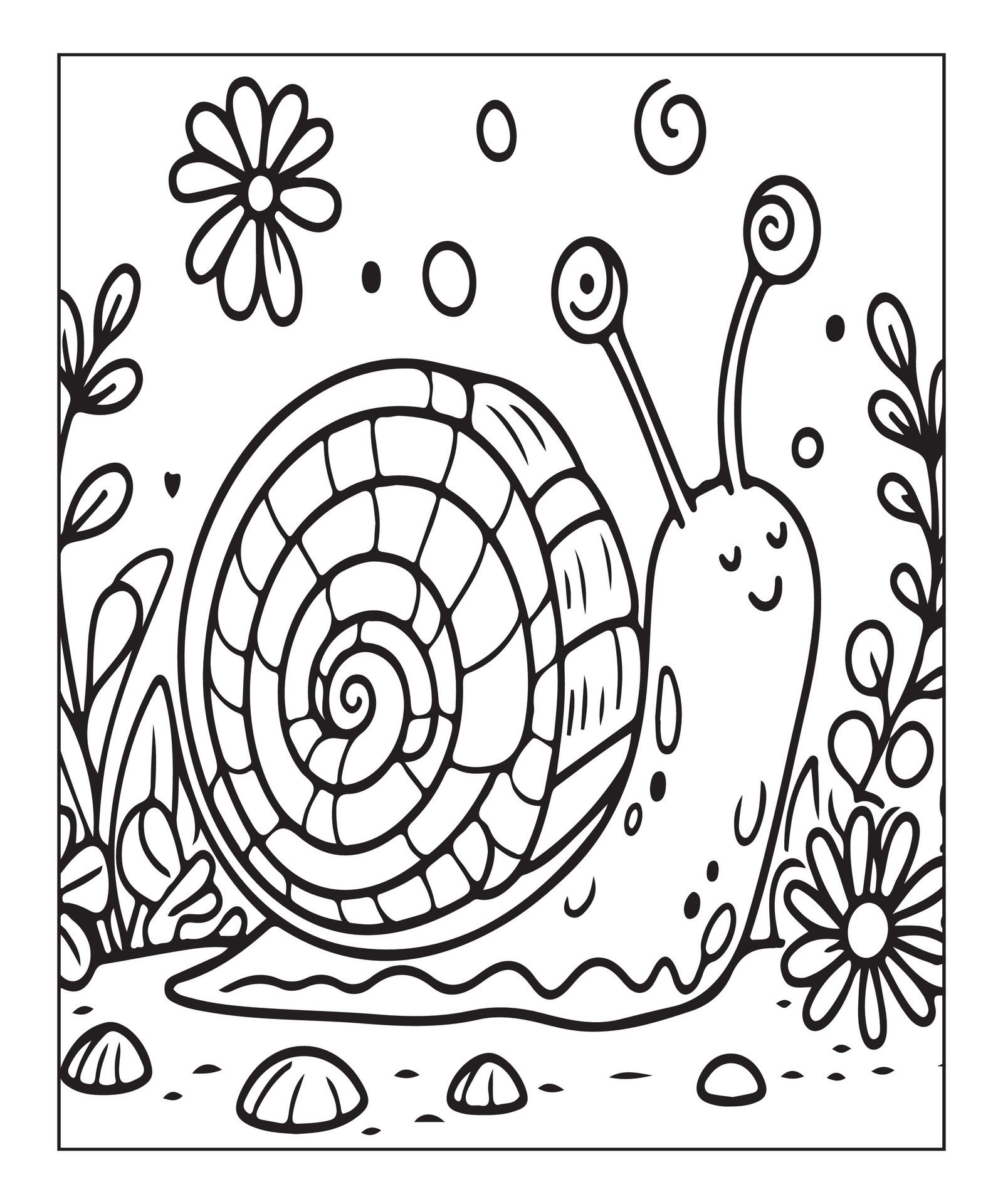 Ai-generated-snail-coloring-page-for-kids-free-vector