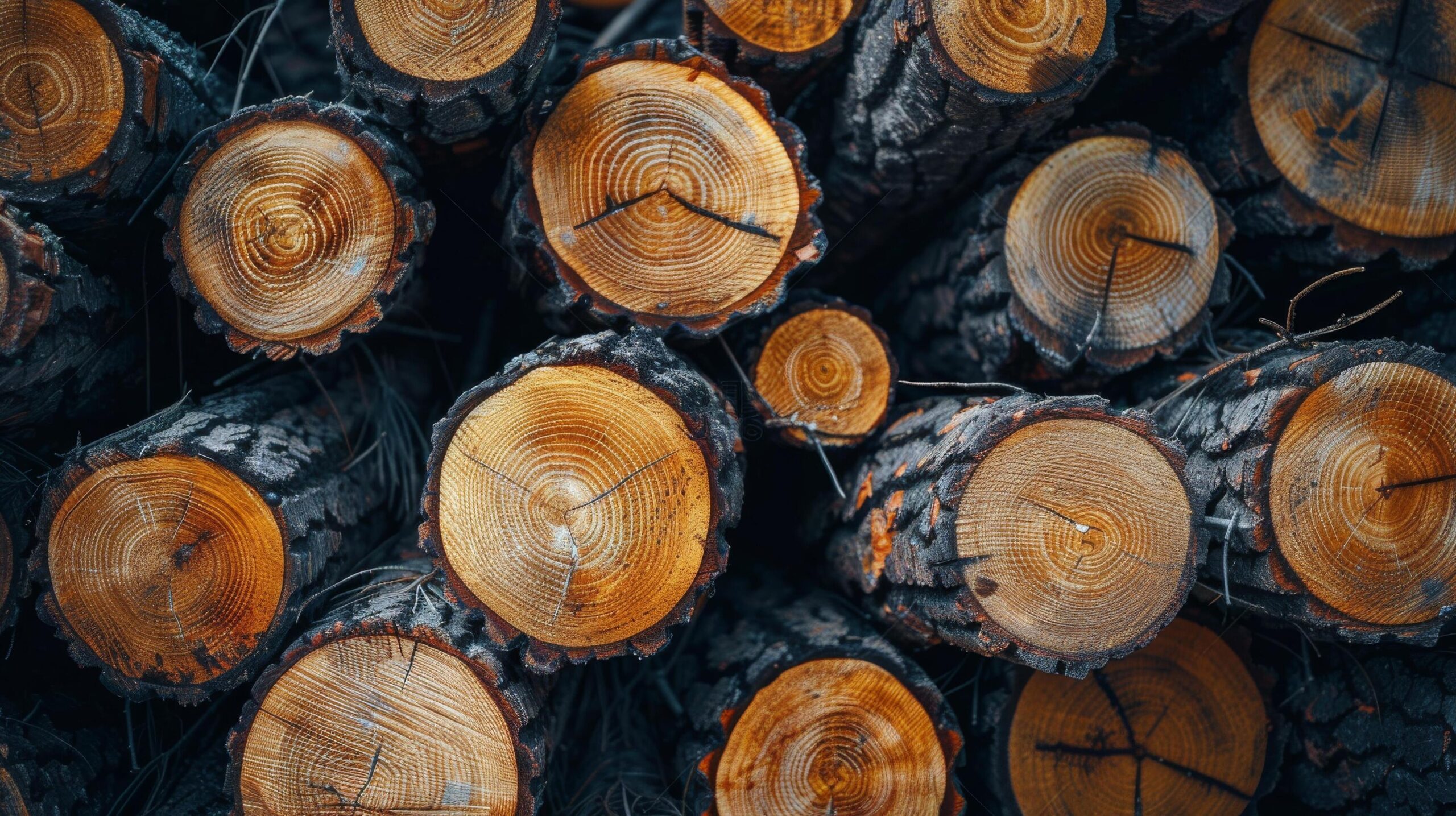 Ai-generated-stack-of-logs-in-forest-free-photo