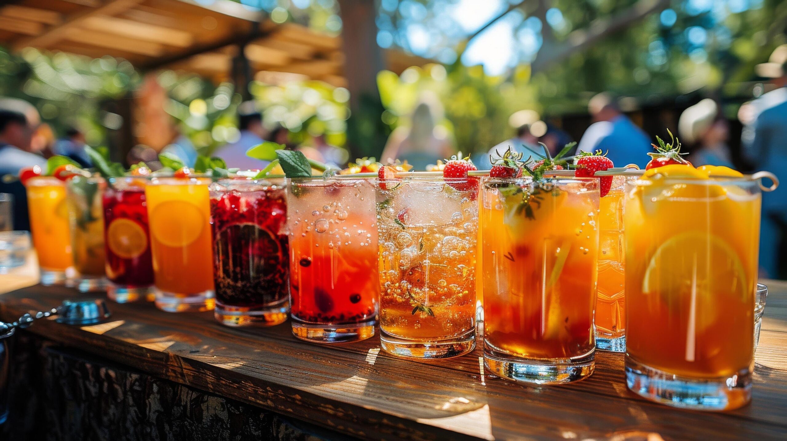 Ai-generated-table-laden-with-various-drinks-free-photo
