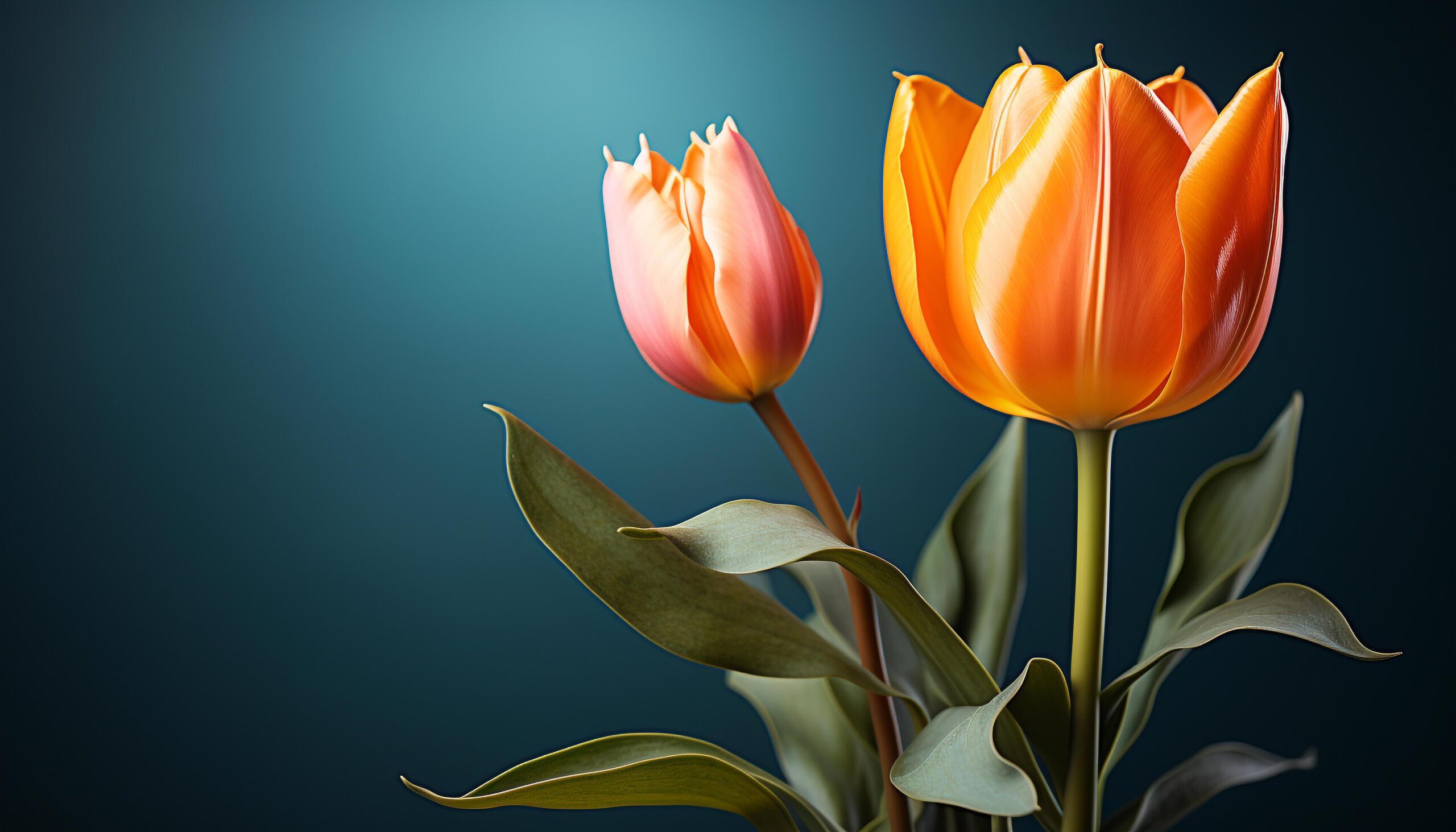 Ai-generated-the-vibrant-tulip-blossom-showcases-nature-beauty-in-multi-colored-petals-generated-by-ai-free-photo