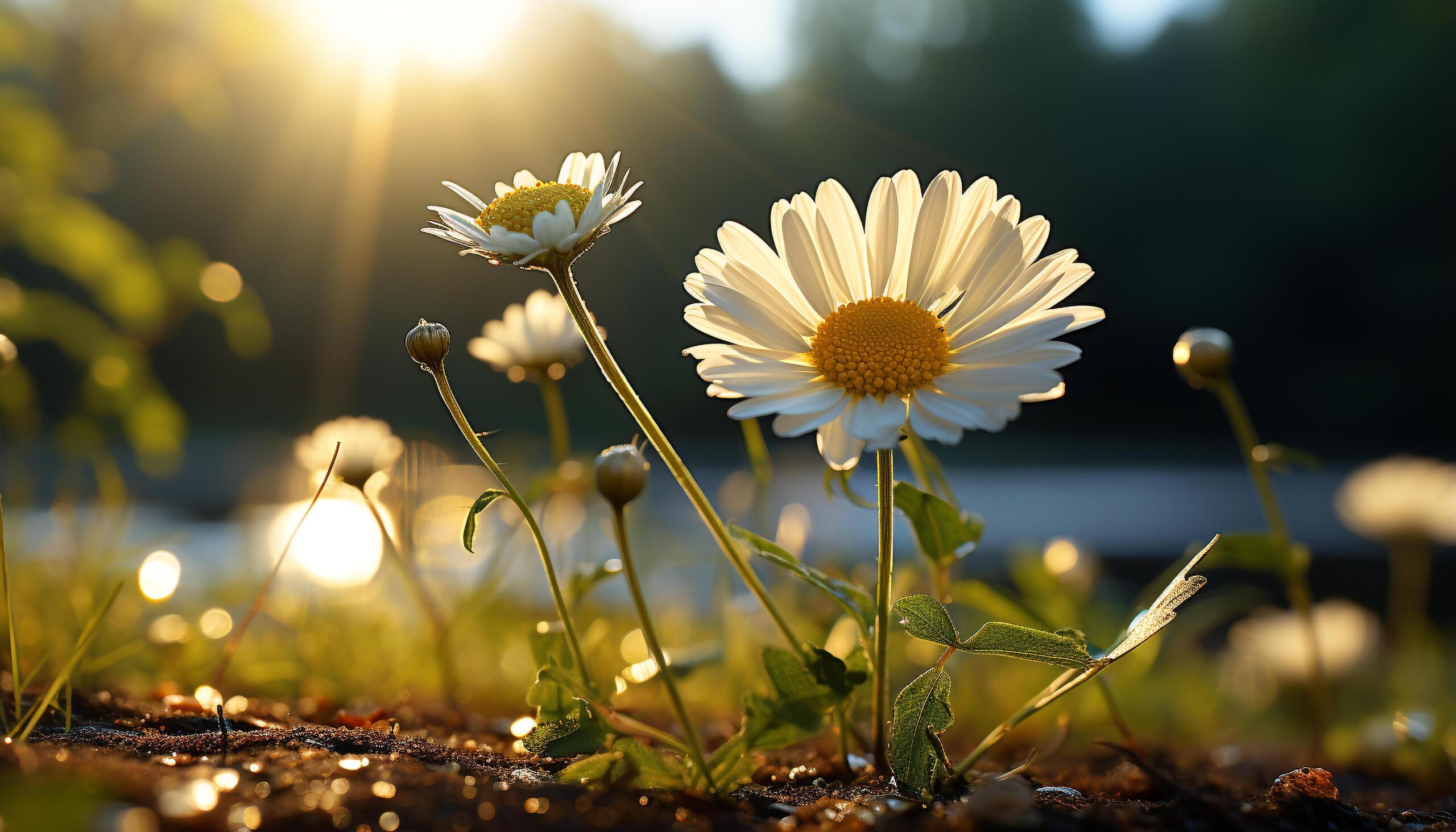 Ai-generated-the-vibrant-yellow-daisy-blossoms-in-the-tranquil-meadow-generated-by-ai-free-photo