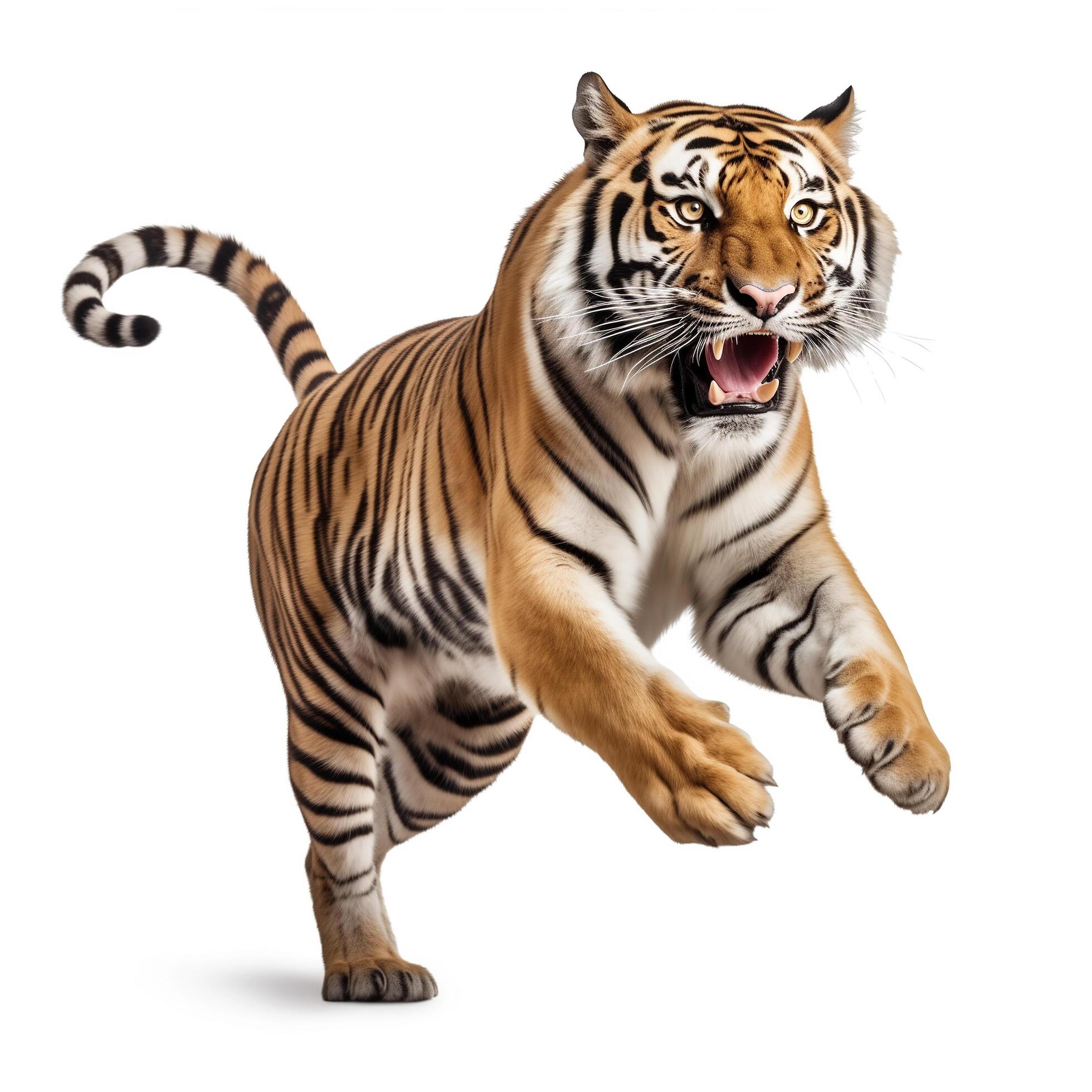 Ai-generated-tiger-panthera-tigris-isolated-on-white-background-generative-ai-free-photo