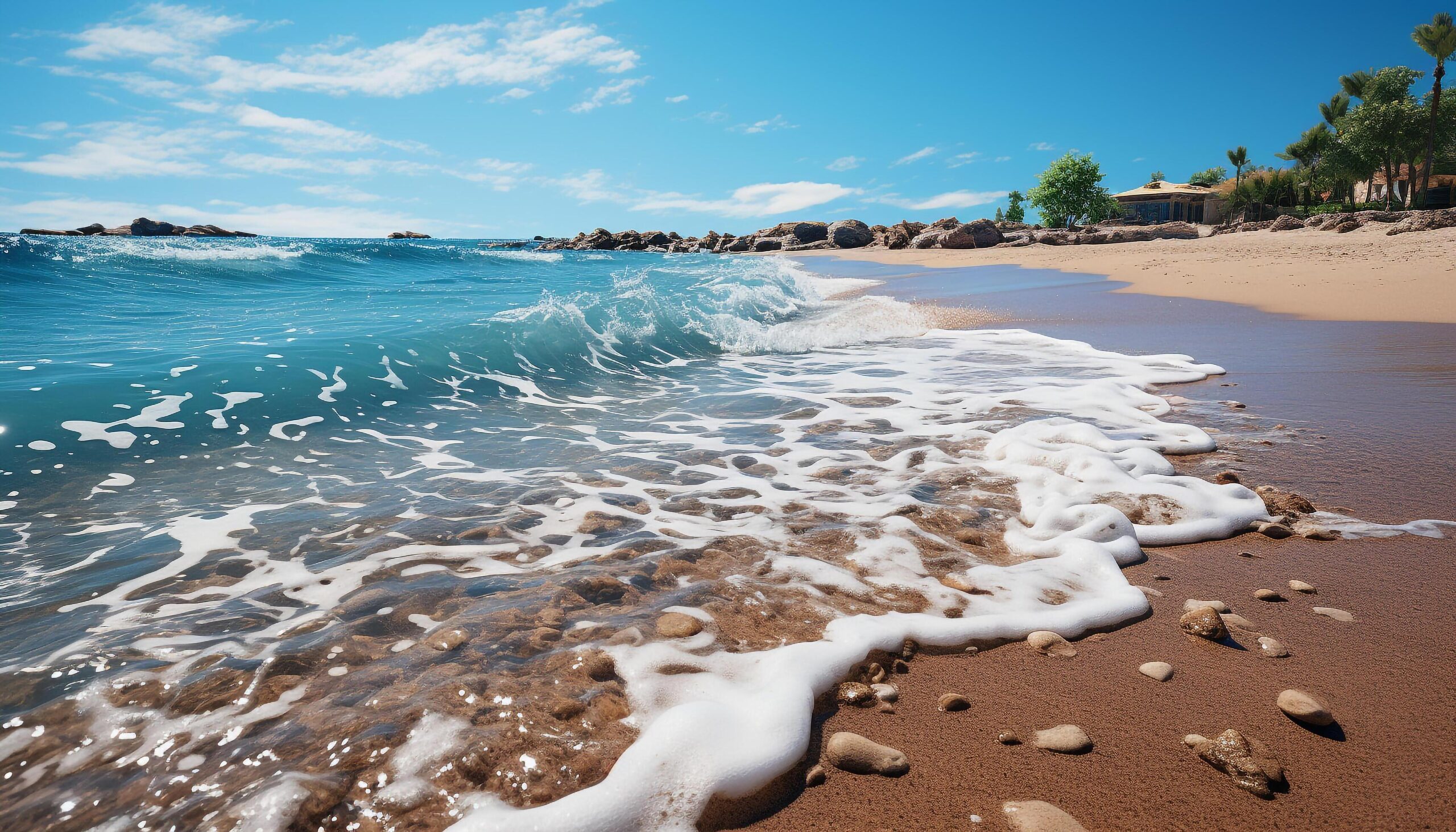 Ai-generated-tranquil-waves-reflect-the-beauty-of-a-tropical-coastline-generated-by-ai-free-photo