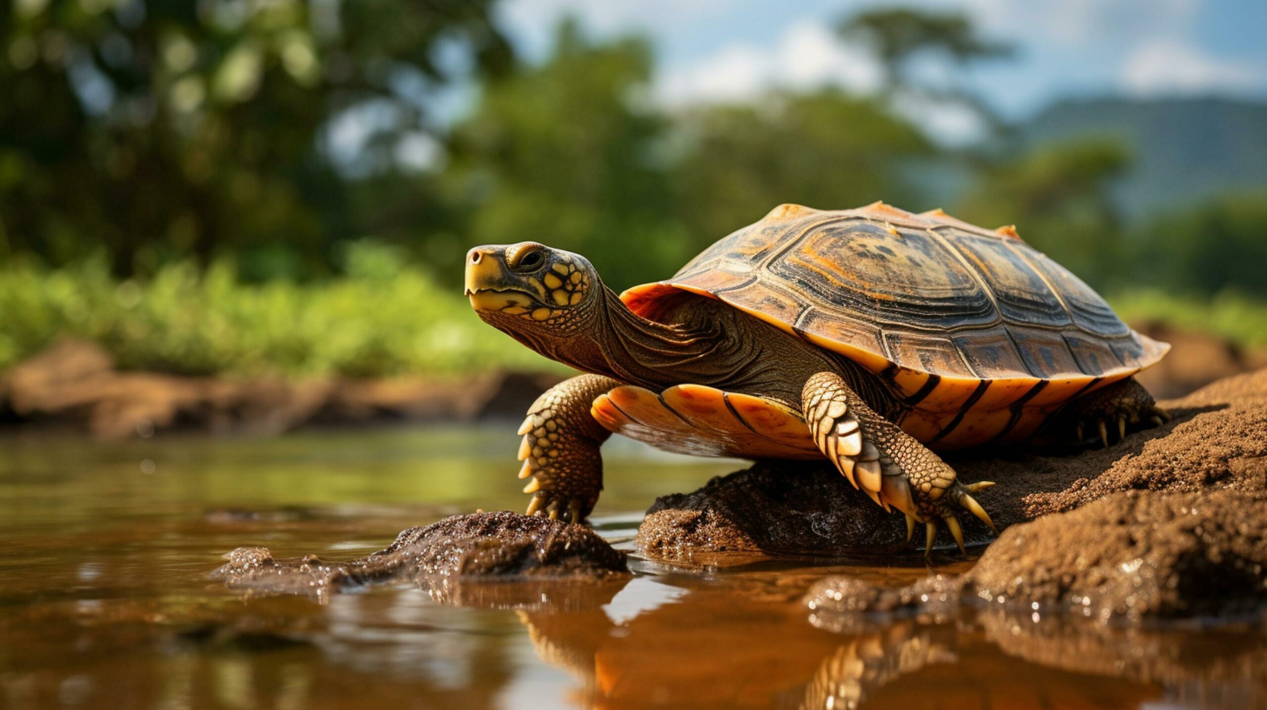 Ai-generated-turtle-in-the-field-free-photo